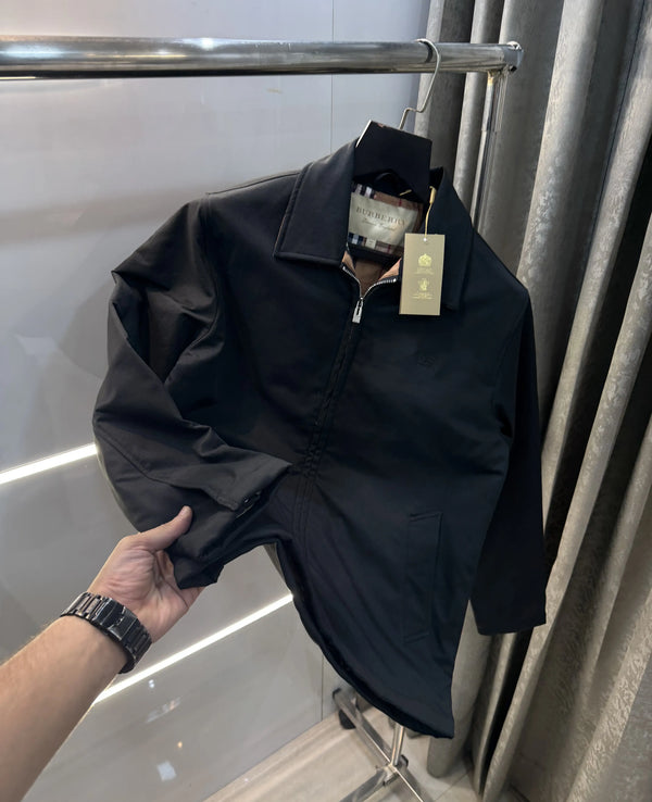 Burberr y Black Imported Premium Bomber Jacket