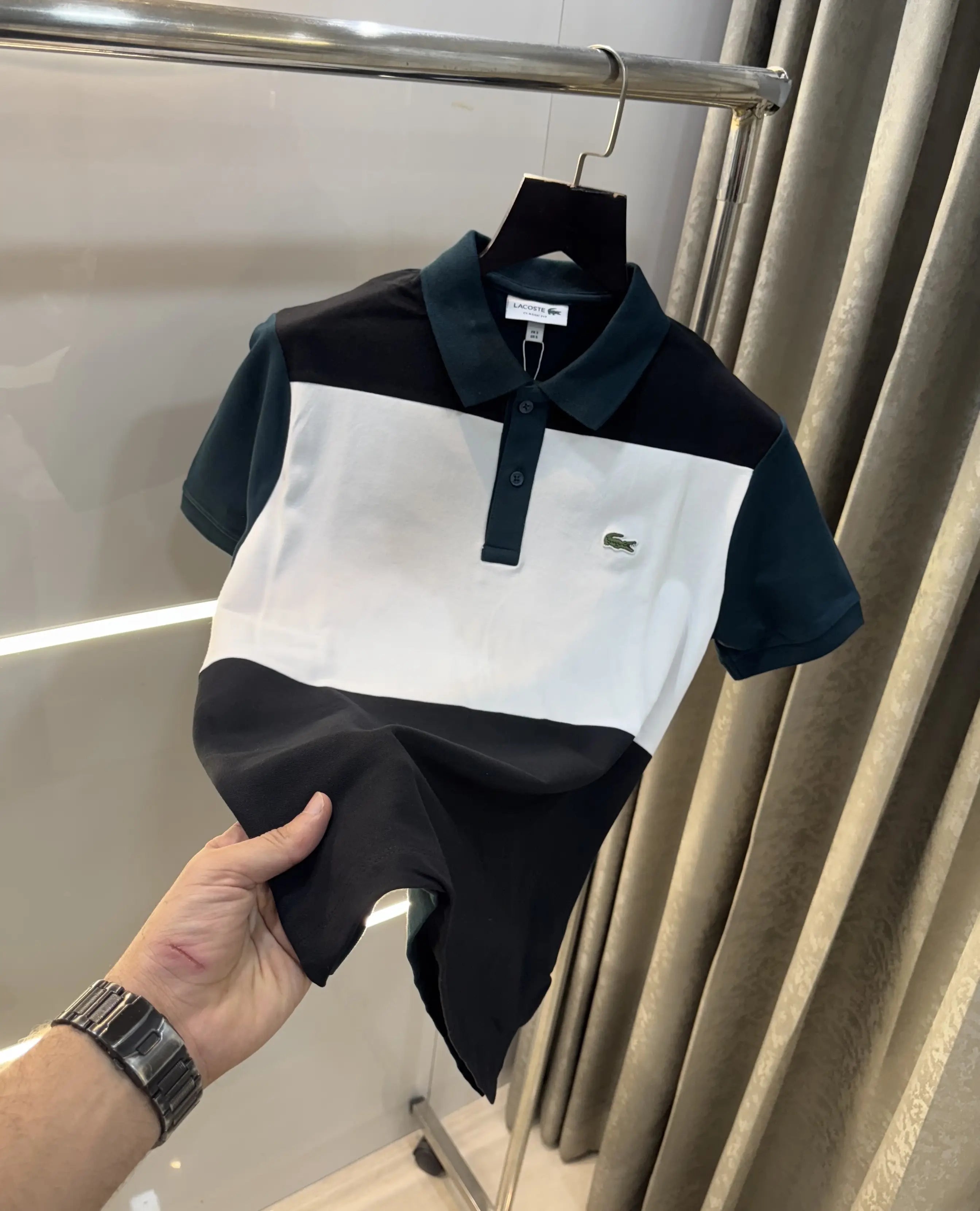 Lacost e White Navy Premium Polo T-Shirt Secondary image