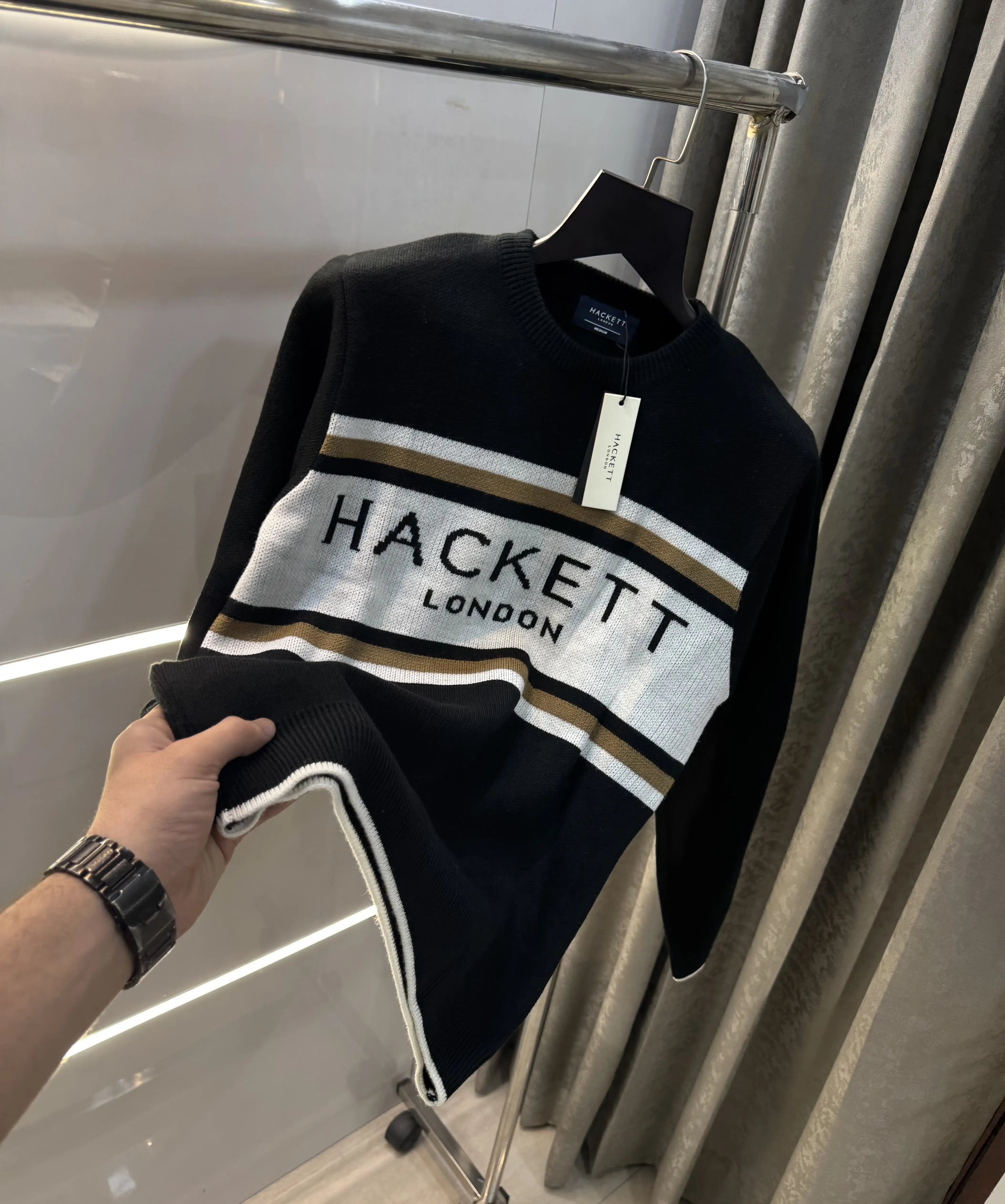 Hacket London Black Imported Knitted Pull Over Main image