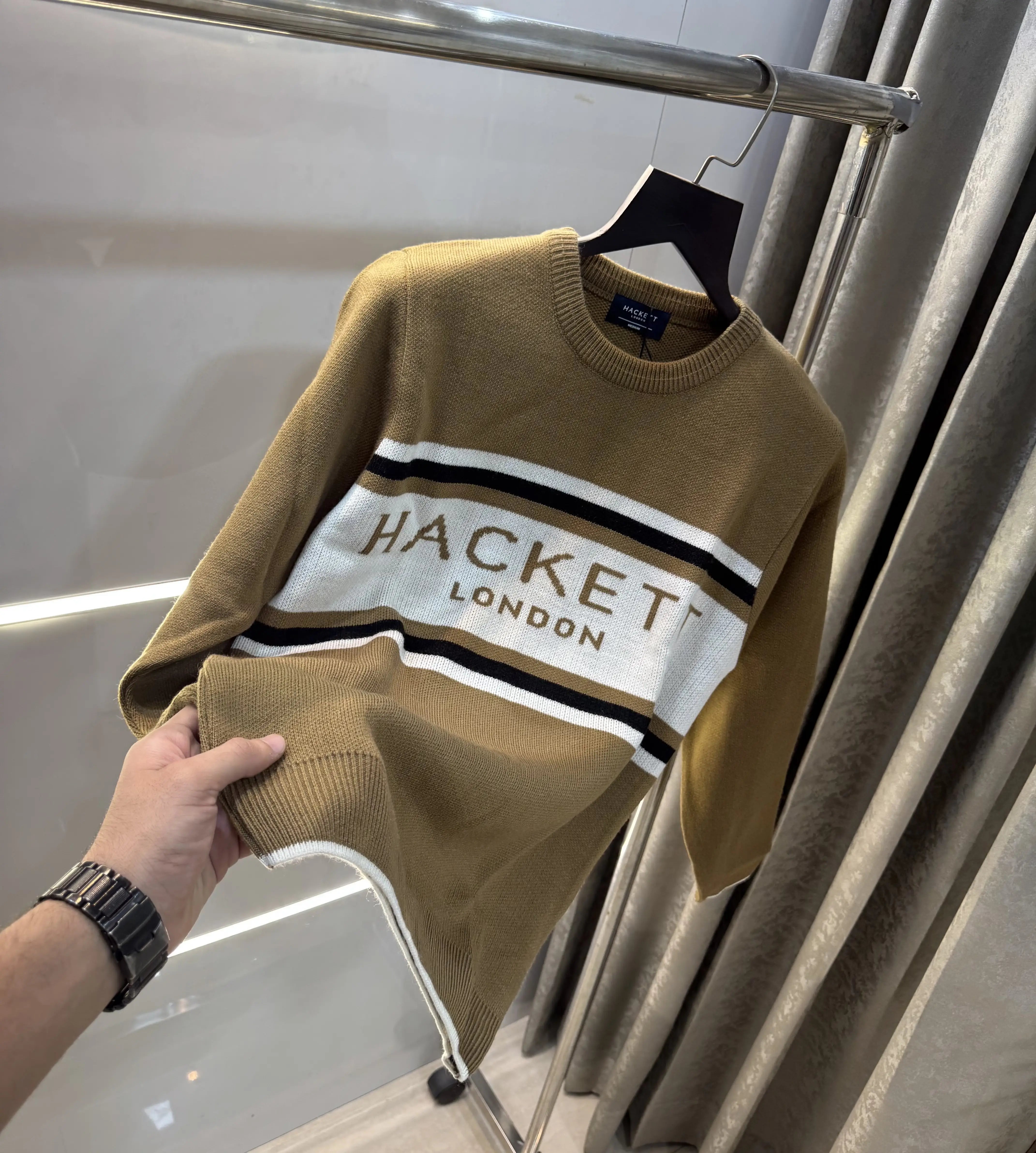 Hacket London Beige Imported Knitted Pull Over Main image