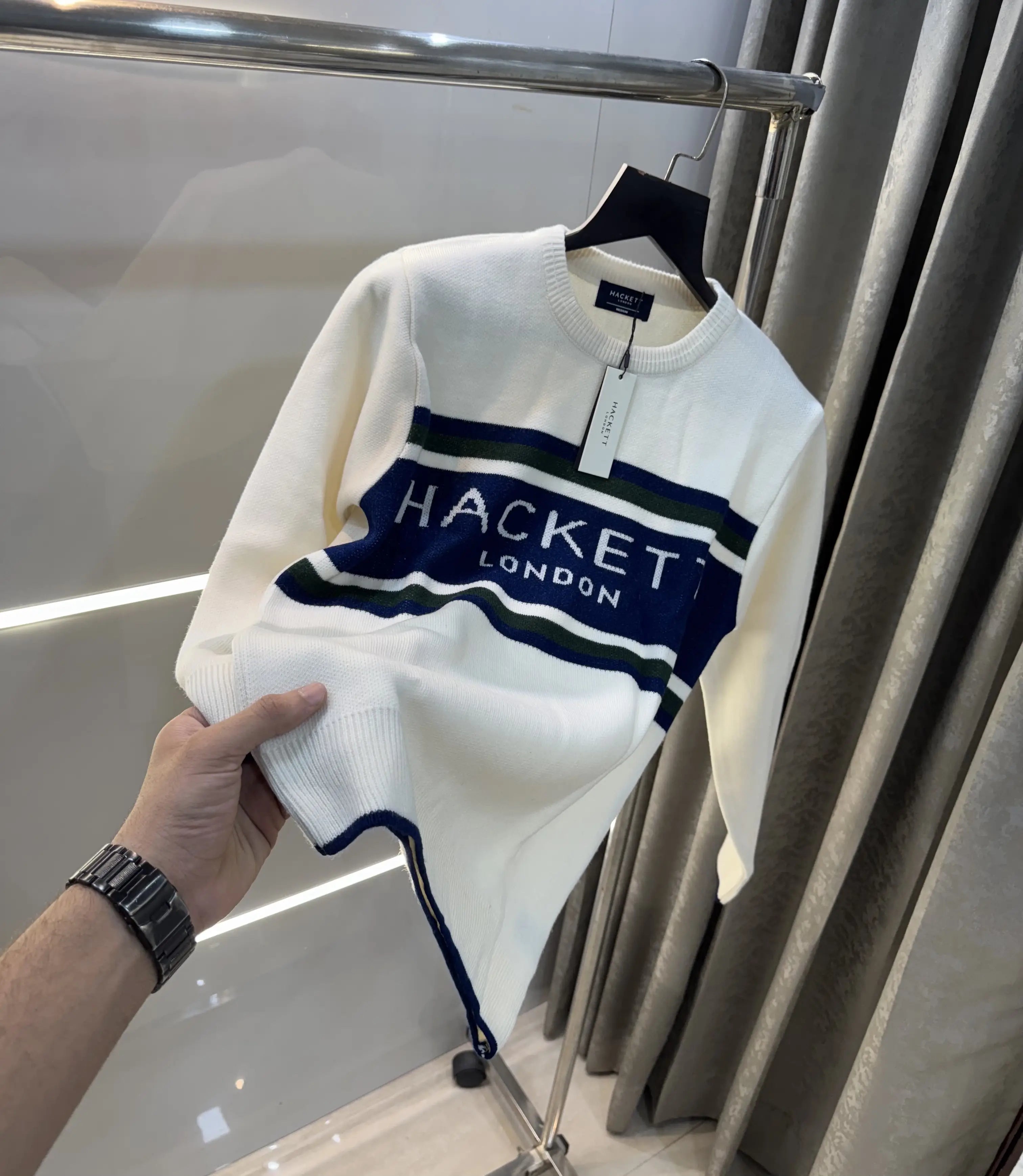 Hacket London White Imported Knitted Pull Over Secondary image
