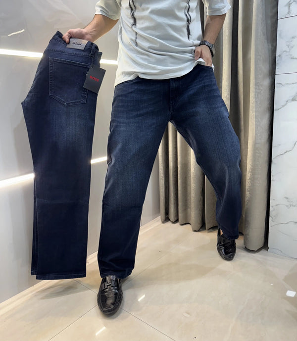 Hugo  BOs$ Blue Premium Straight Fit Denim