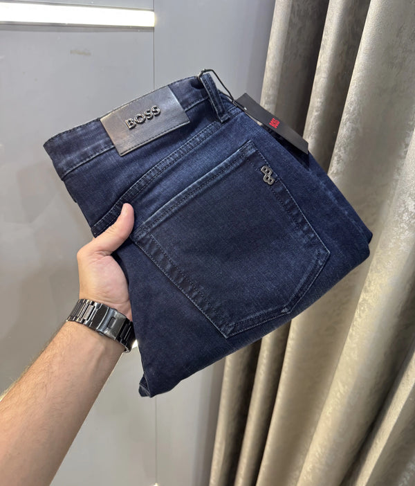Hugo  BOs$ Blue Premium Straight Fit Denim