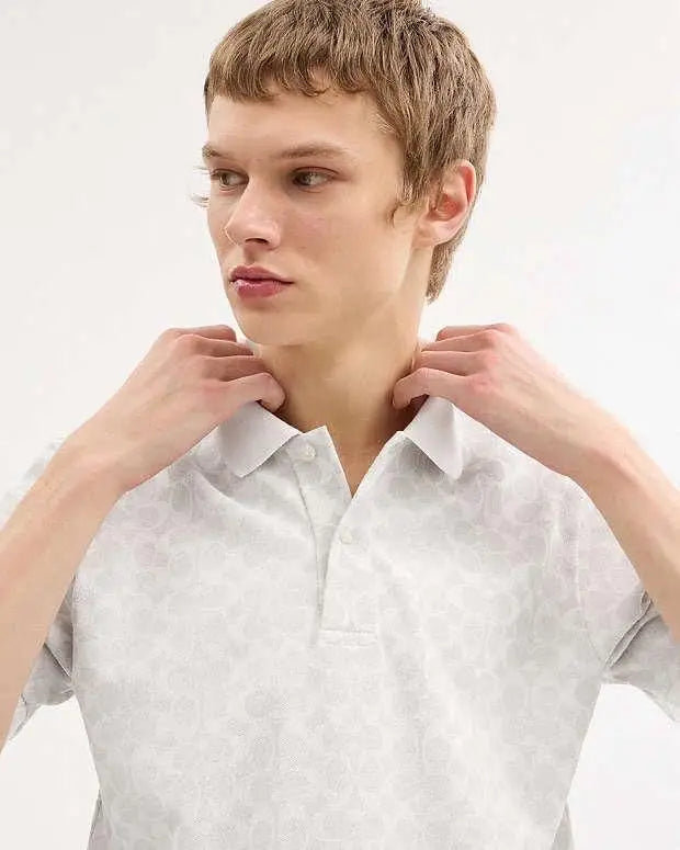 Coac h White Monogram Imported Polo T-Shirt Secondary image