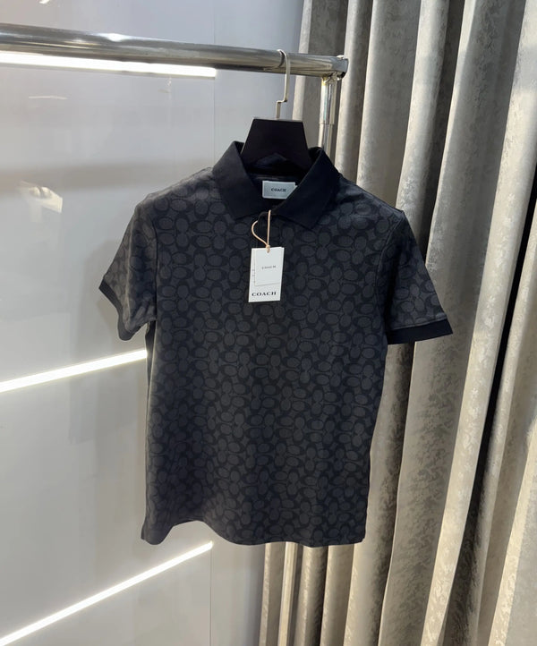 Coac h Black MonograM Imported Polo T-Shirt