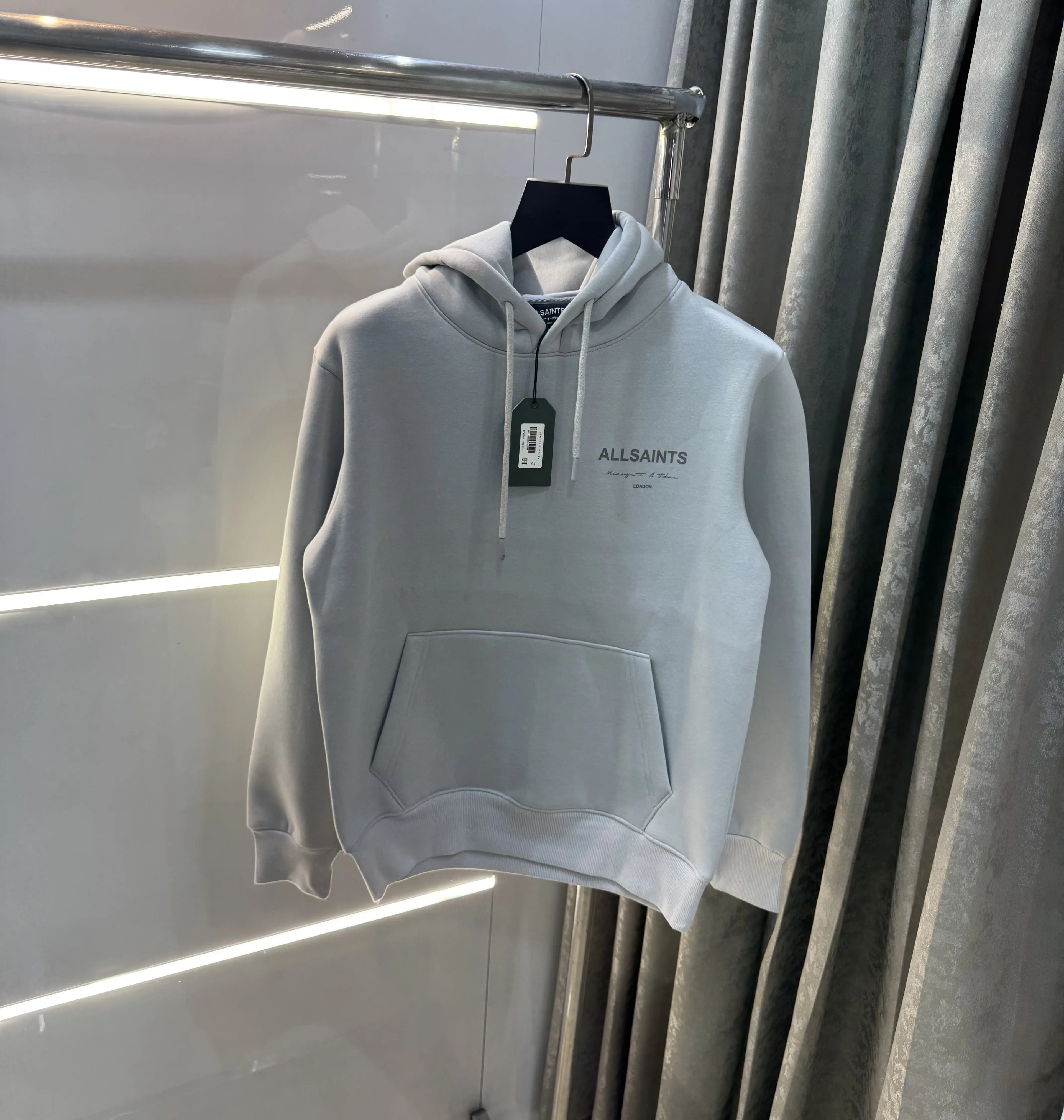 All Saints Grey Back Print Imported Hoodie