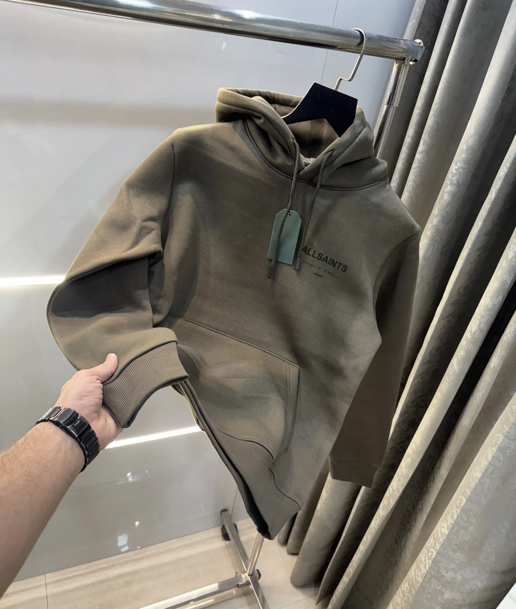 All Saints Olive Green Back Print Imported Hoodie