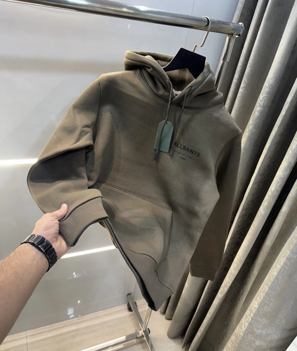 All Saints Olive Green Back Print Imported Hoodie