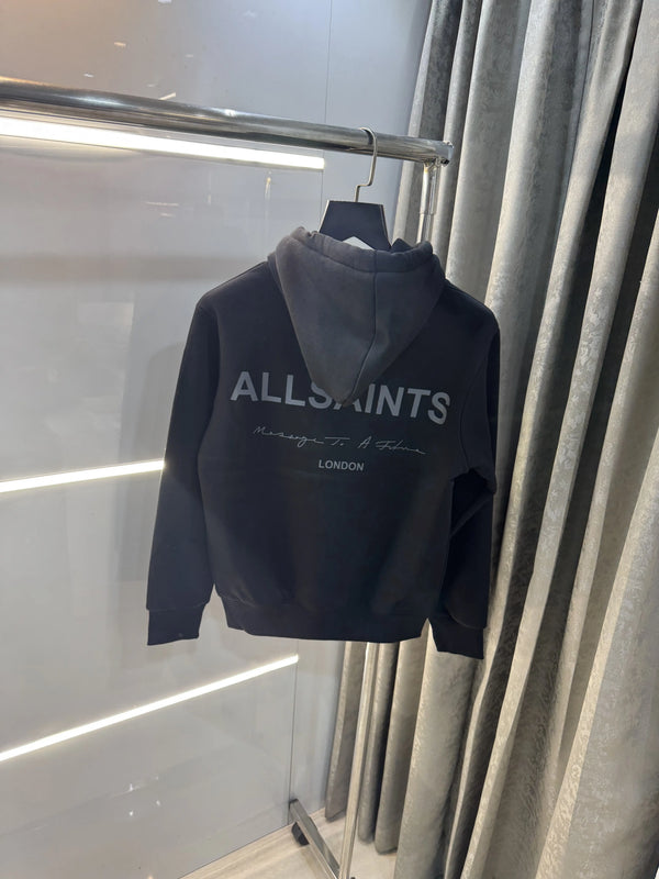 All Saints Black Back Print Imported Hoodie