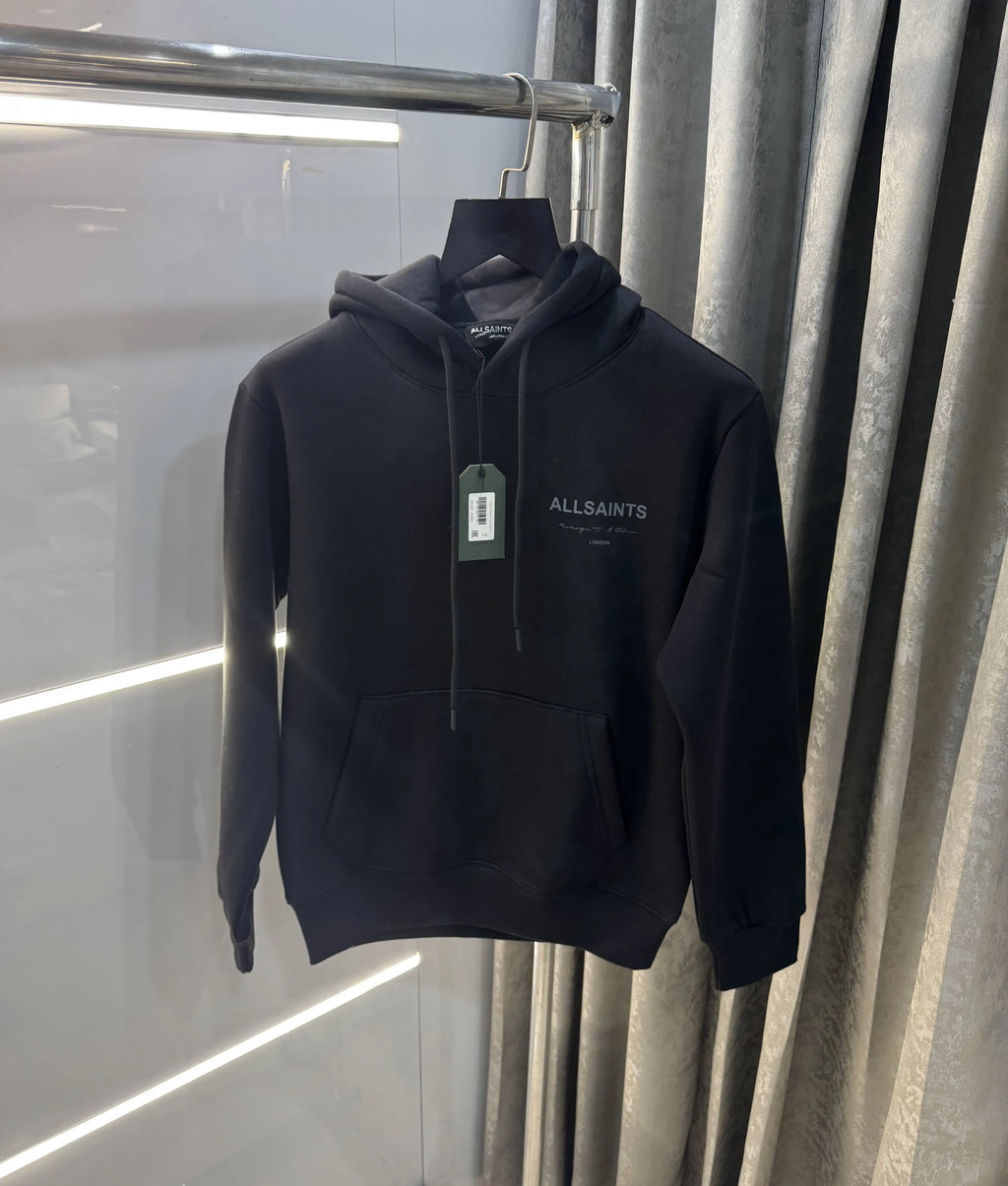 All Saints Black Back Print Imported Hoodie