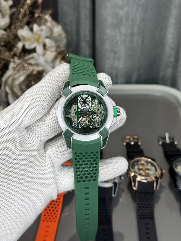 Jacob&Co. ram... Silver Green Quartz Watch