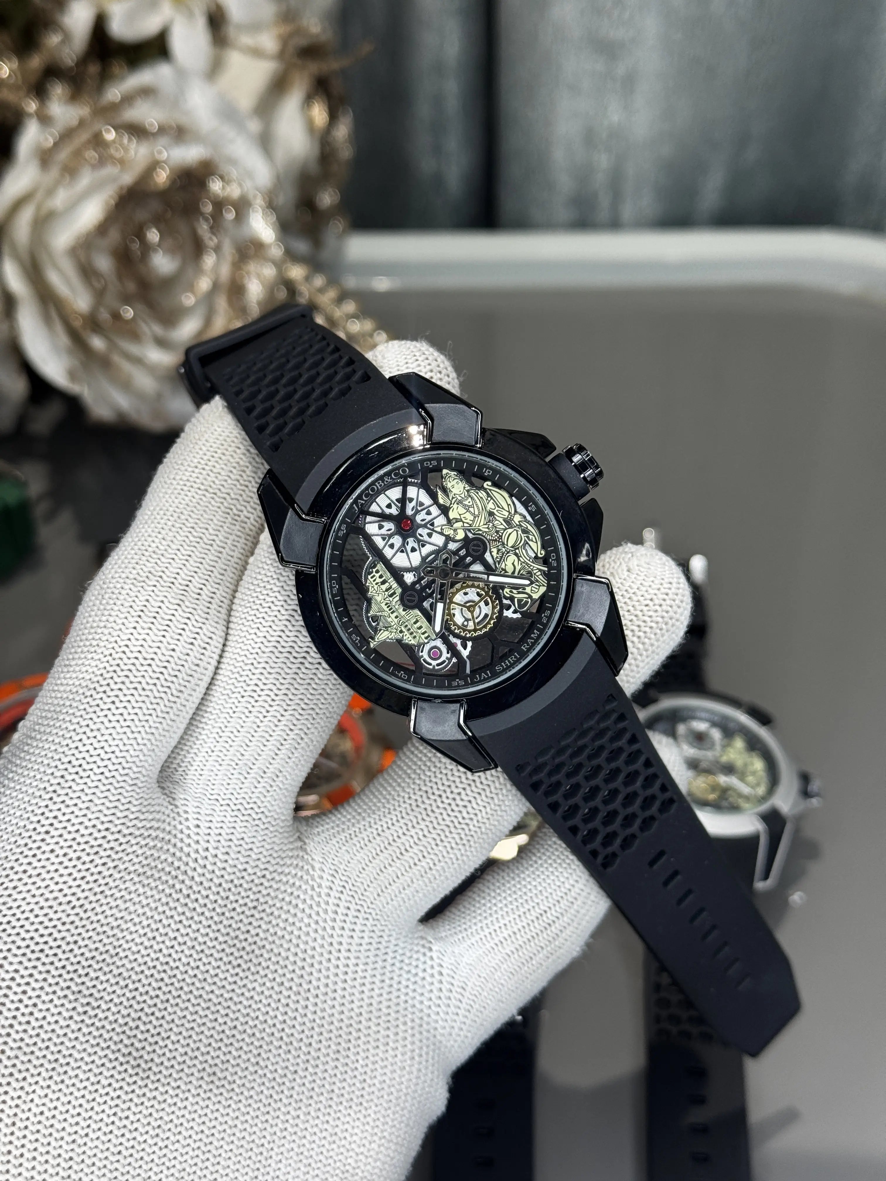 Jacob&Co. Ram. All Black Quartz Watch