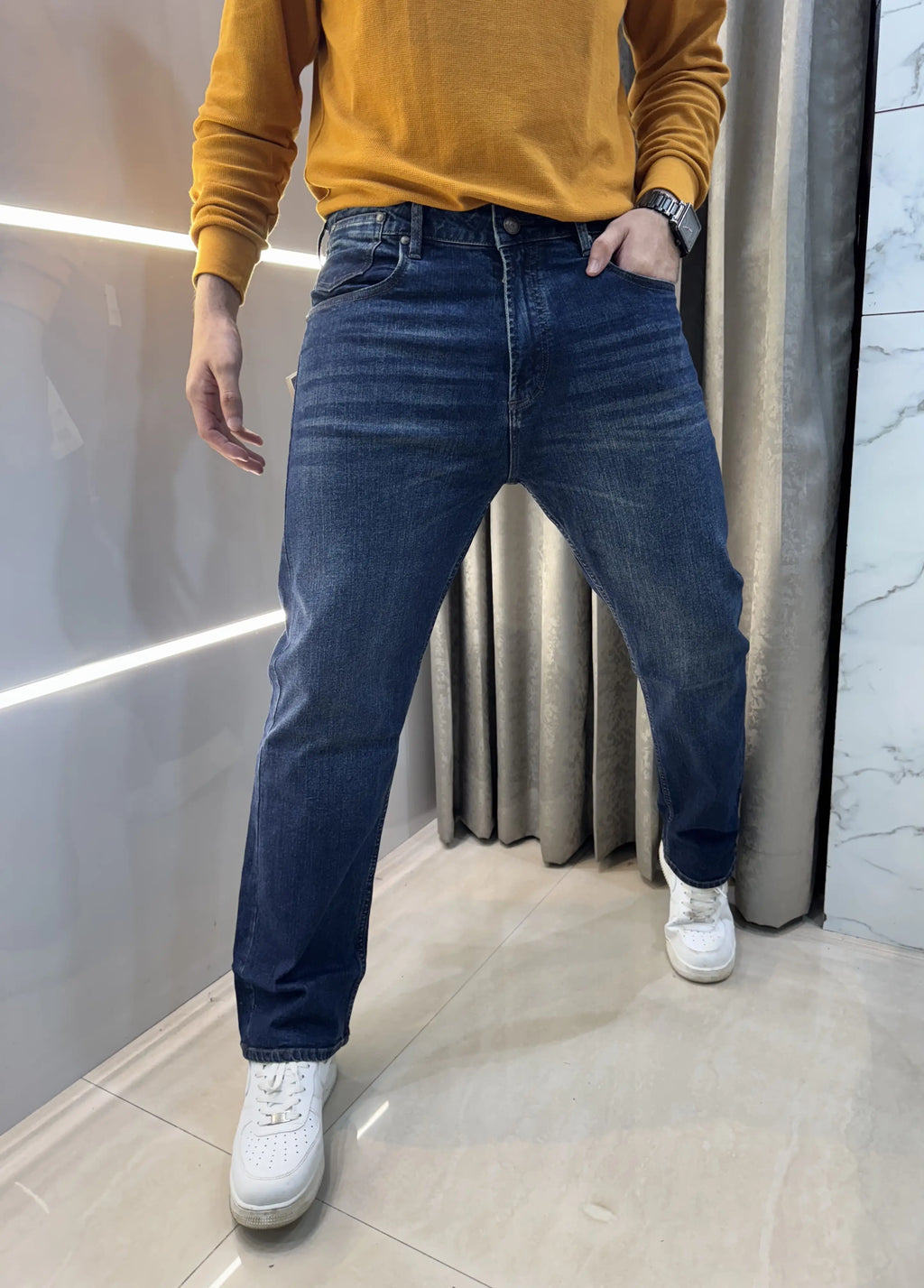 Balmai n Paris Blue Embroidery Logo Imported Denim