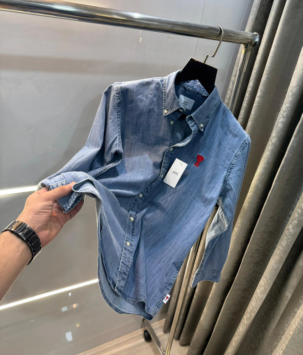 Ami Paris Mid Blue Imported Premium Shirt
