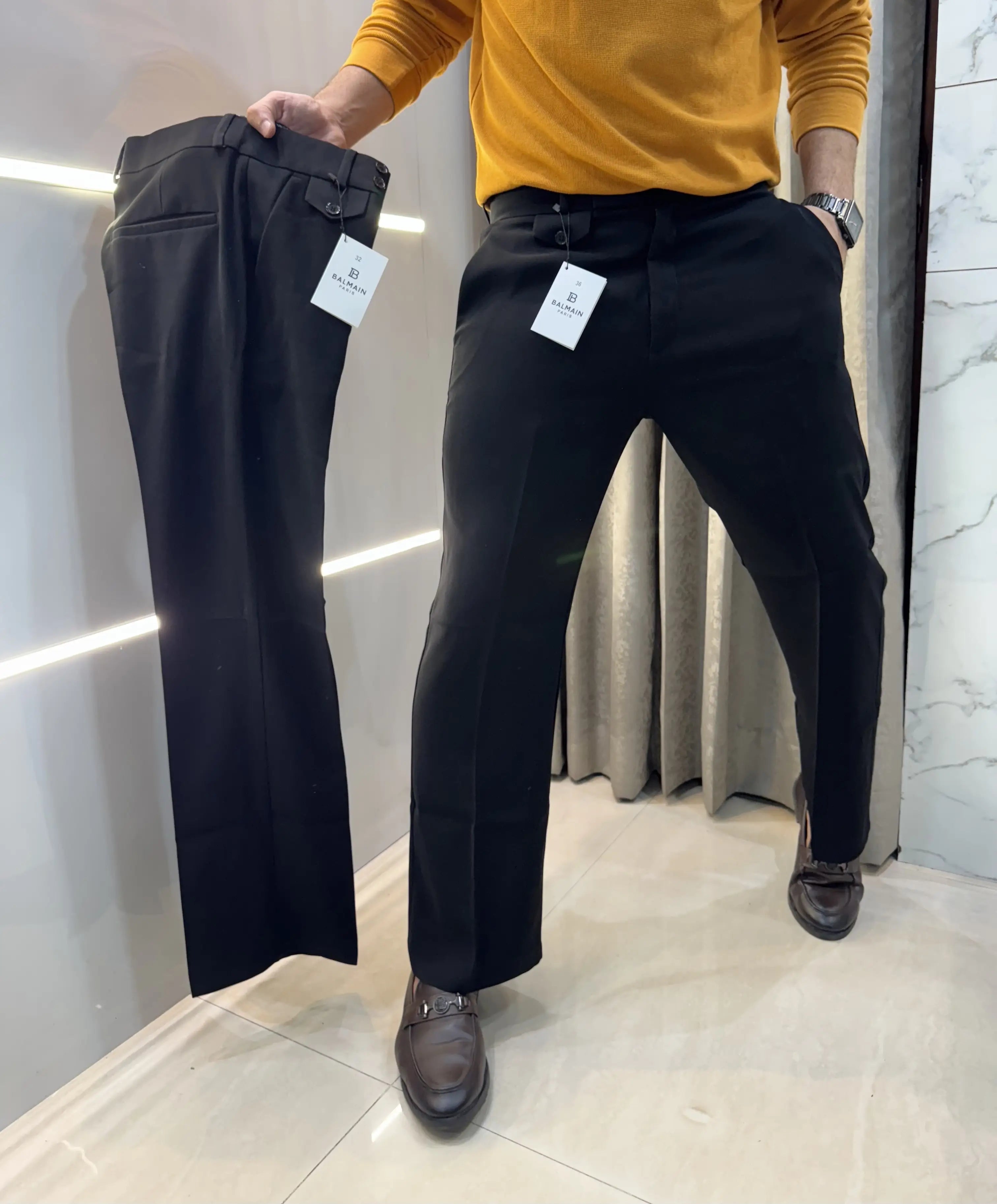 Balmai n Paris Jet Black Imported Boot Cut Trouser Secondary image