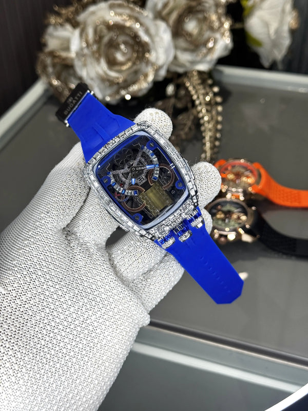 Jacob & Co. Bugatt i Silver Blue Tourbillon Premium Quartz Watch
