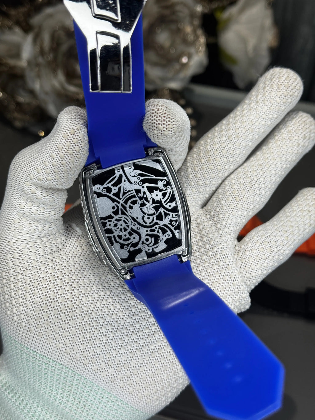 Jacob & Co. Bugatt i Silver Blue Tourbillon Premium Quartz Watch