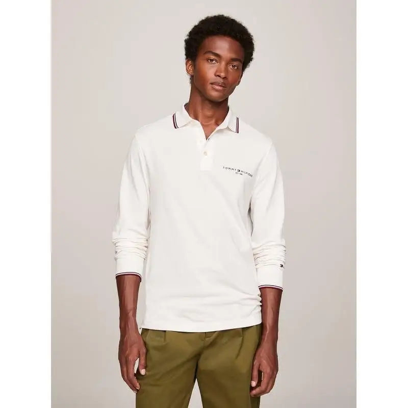 Tomm y Hilfiger White Logo Work Premium Full Sleeve Polo T-Shirt Secondary image