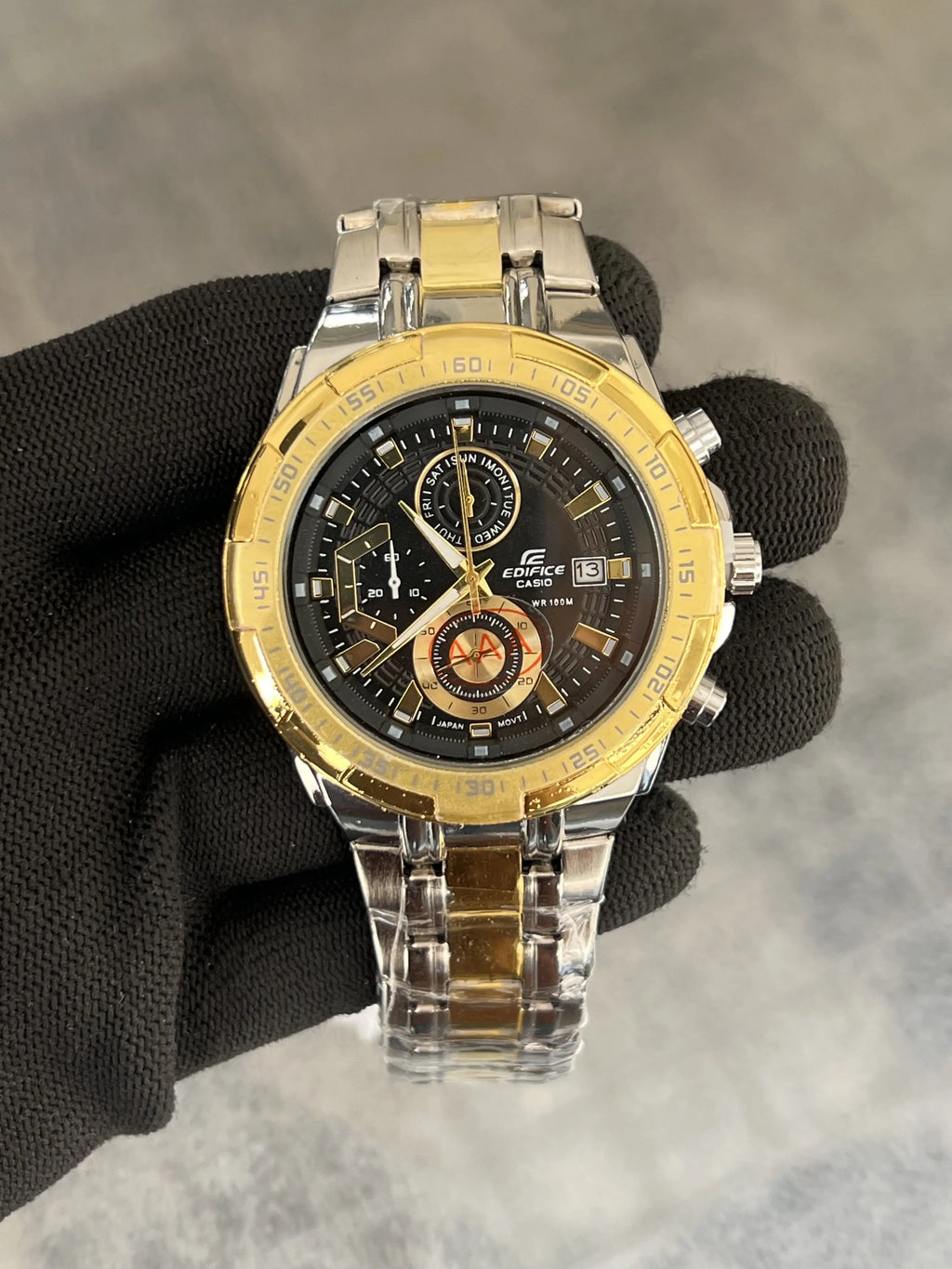 Casi0 Edifice Two Tone Black