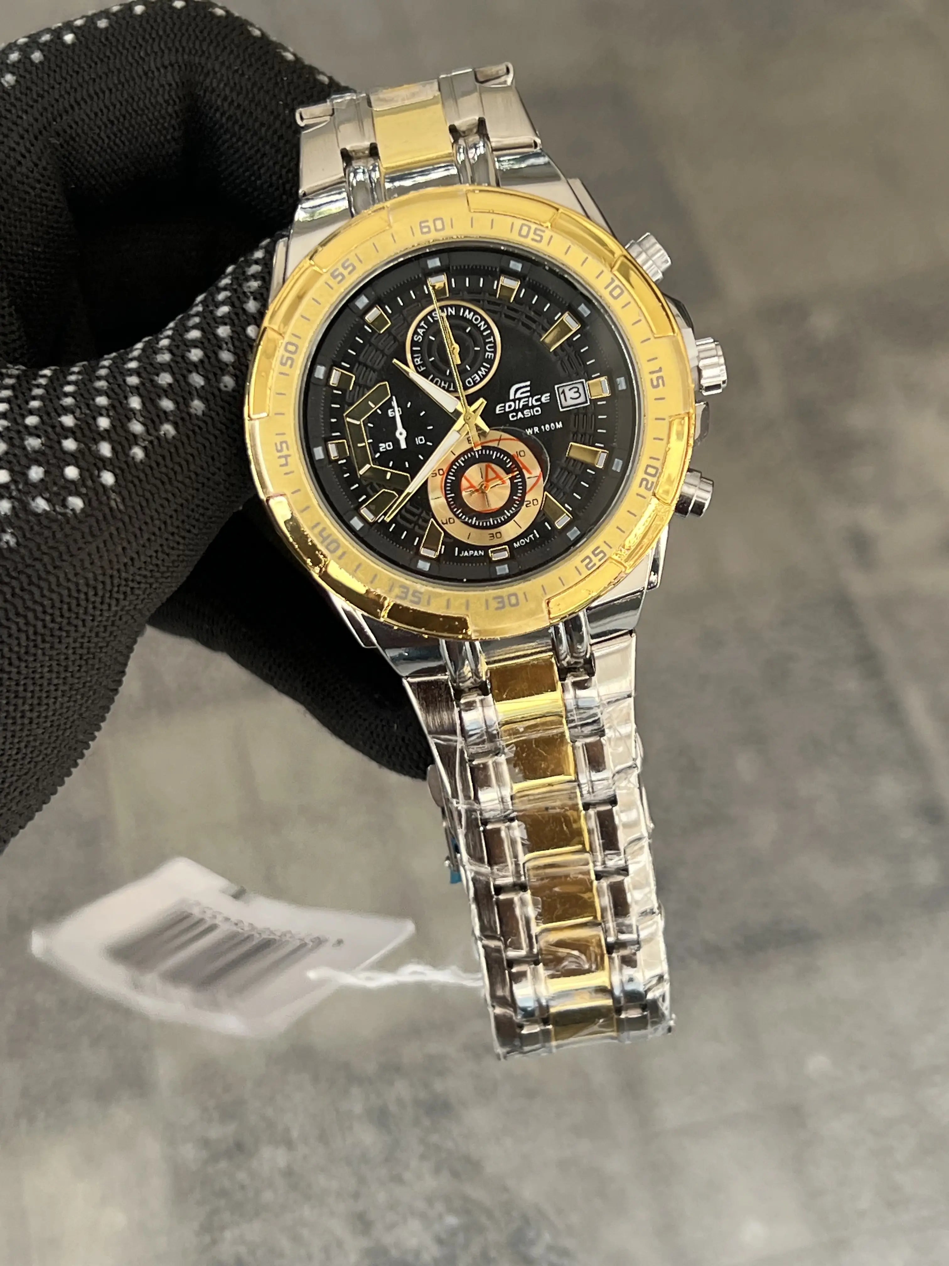 Casi0 Edifice Two Tone Black