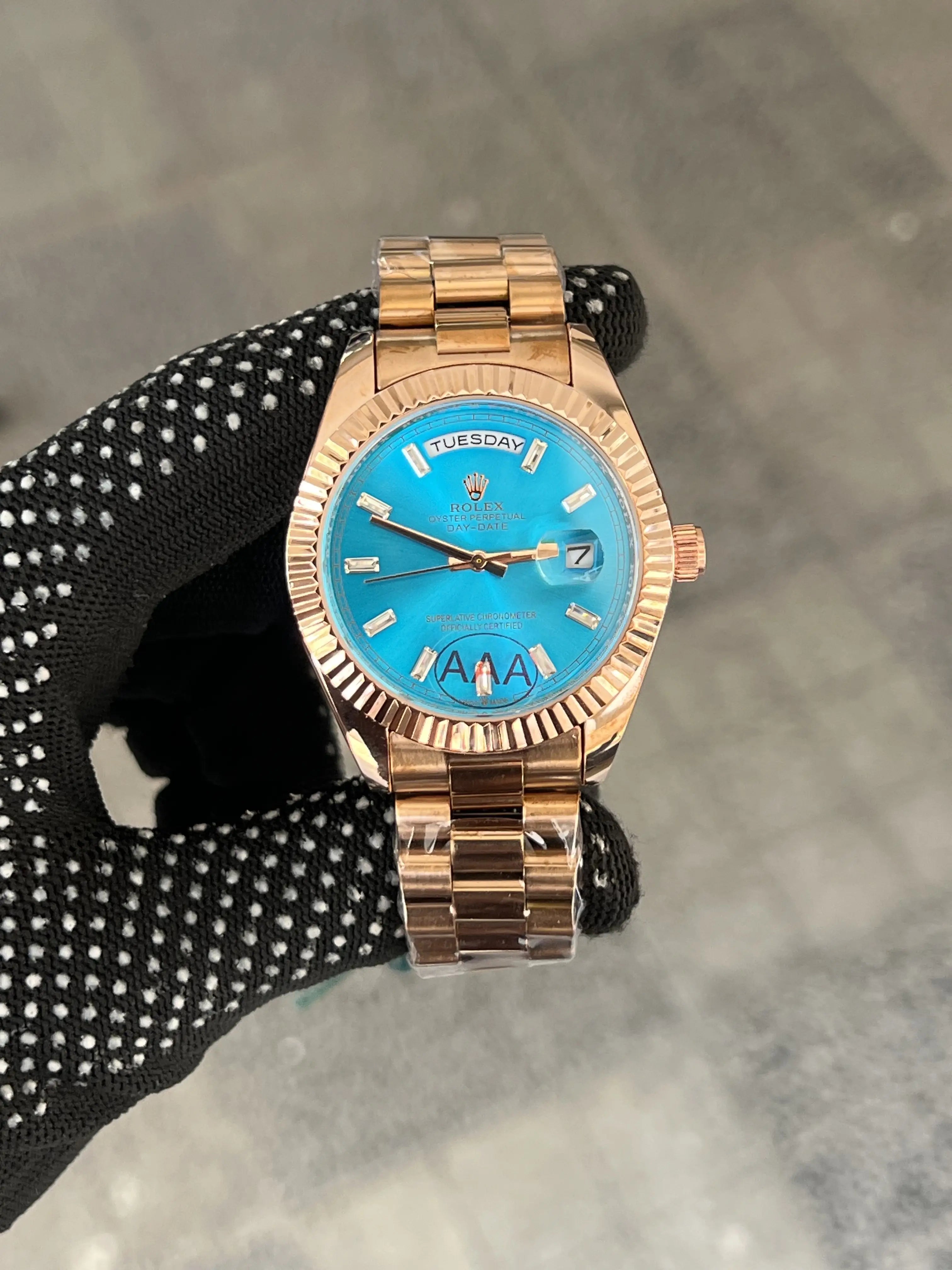 Rolex Day Date Rose Gold Blue Main image