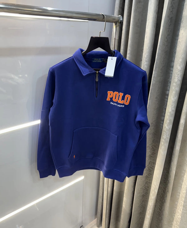 Ralph  Lauren Blue Embroidery Logo Imported Sweatshirt