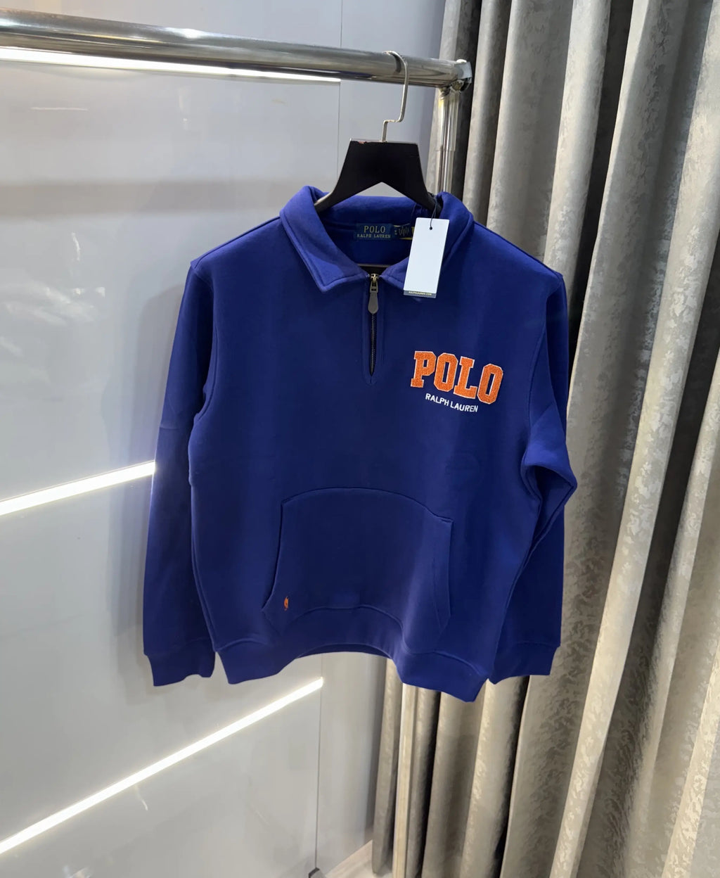 Ralph  Lauren Blue Embroidery Logo Imported Sweatshirt