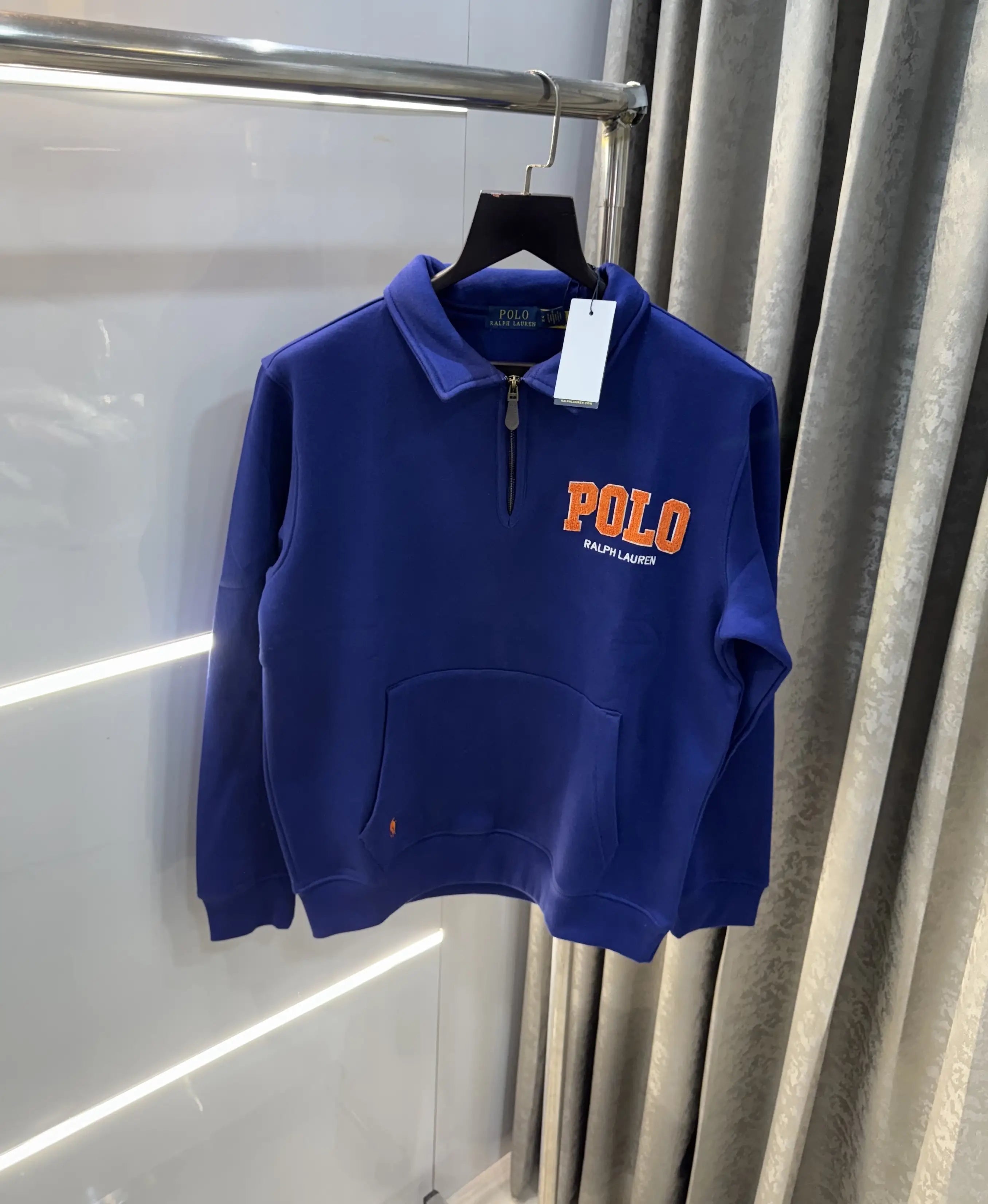 Ralph  Lauren Blue Embroidery Logo Imported Sweatshirt