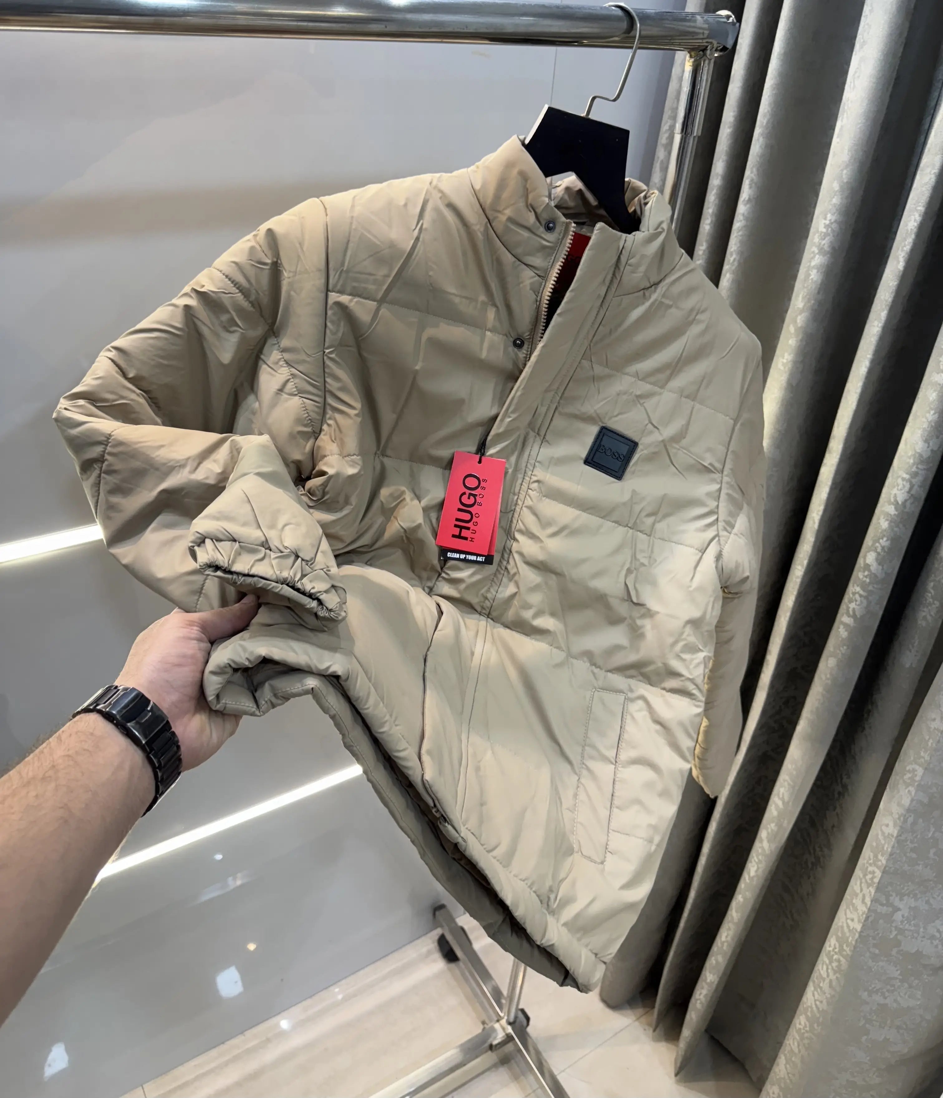Hugo  Bos5 Beige Premium Puffer Jacket Secondary image