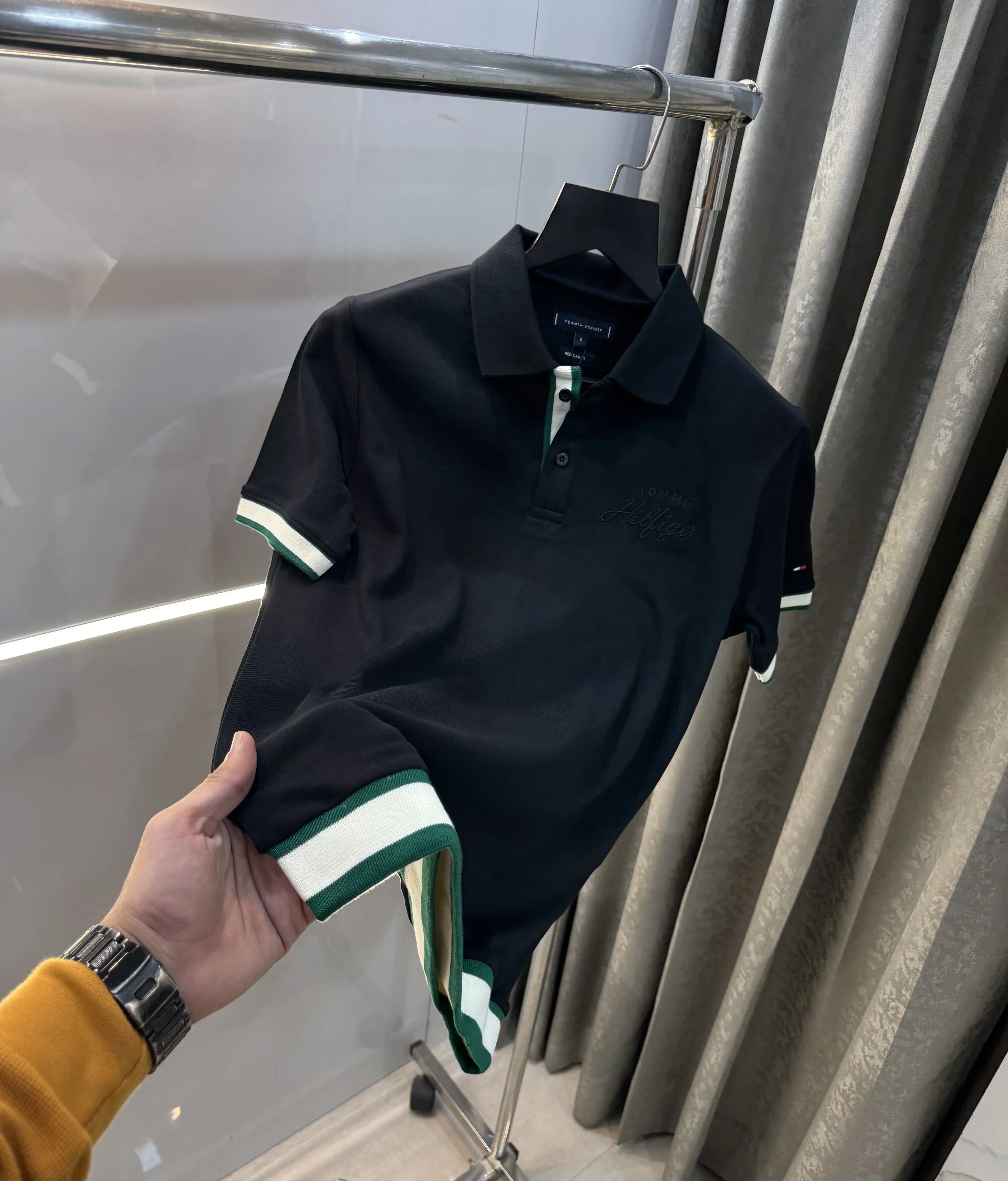Tommy  Hilfiger Black Premium Polo T-Shirt