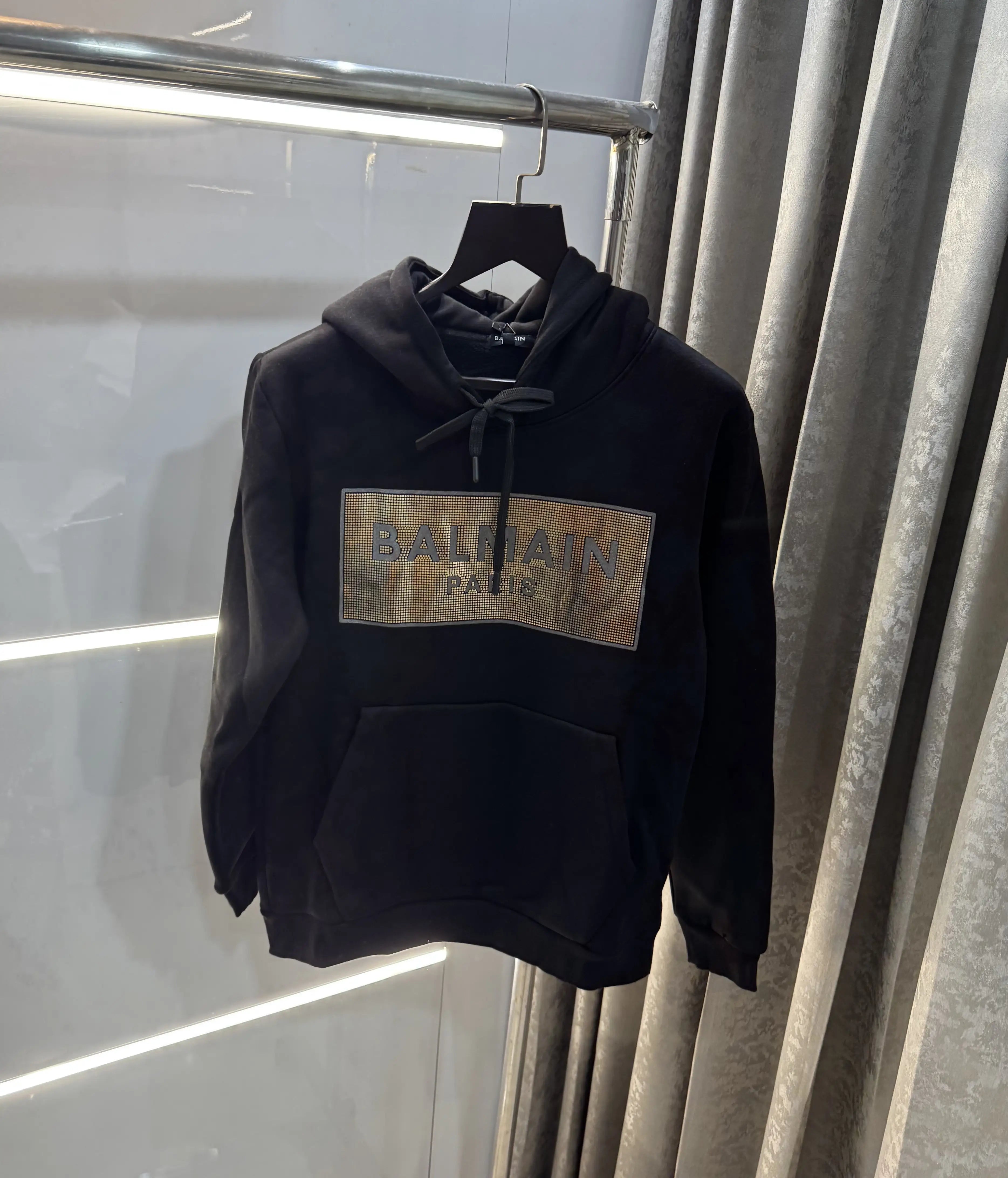 Balmai n Paris Black Logo Print Imported Hoodie Secondary image