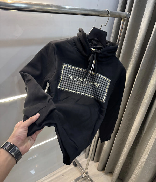Michael  Kors Black Logo Print Imported Hoodie