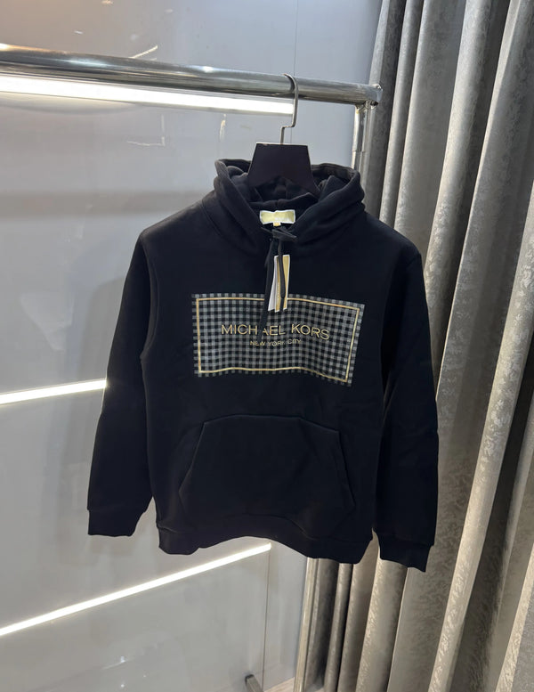 Michael  Kors Black Logo Print Imported Hoodie