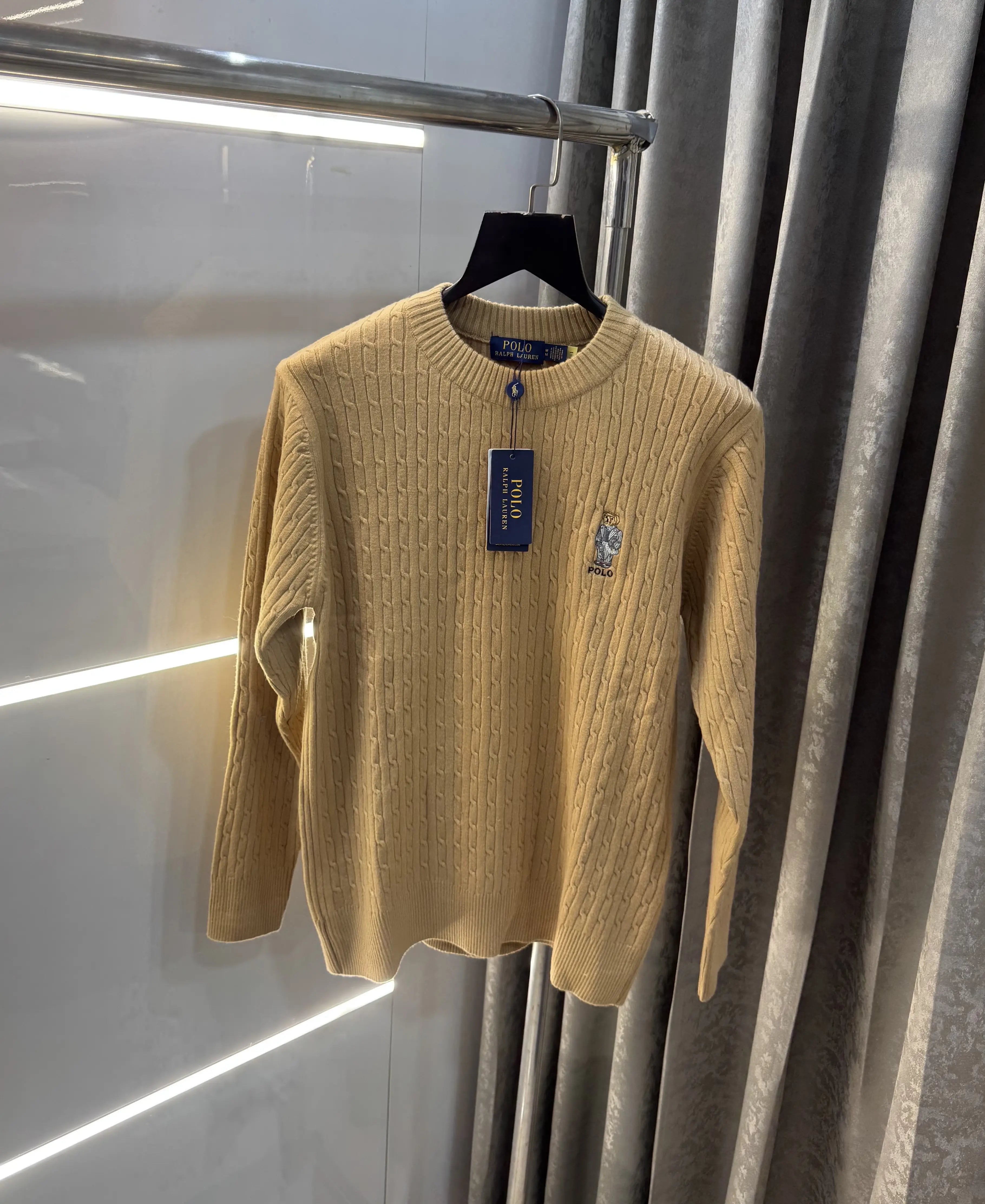 Ralp h  Laure n Beige Teddy Edition Imported Pull Over