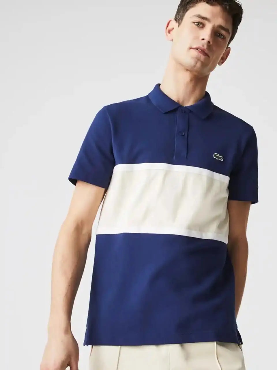 Lacost e White Blue Premium Polo T-Shirt Main image