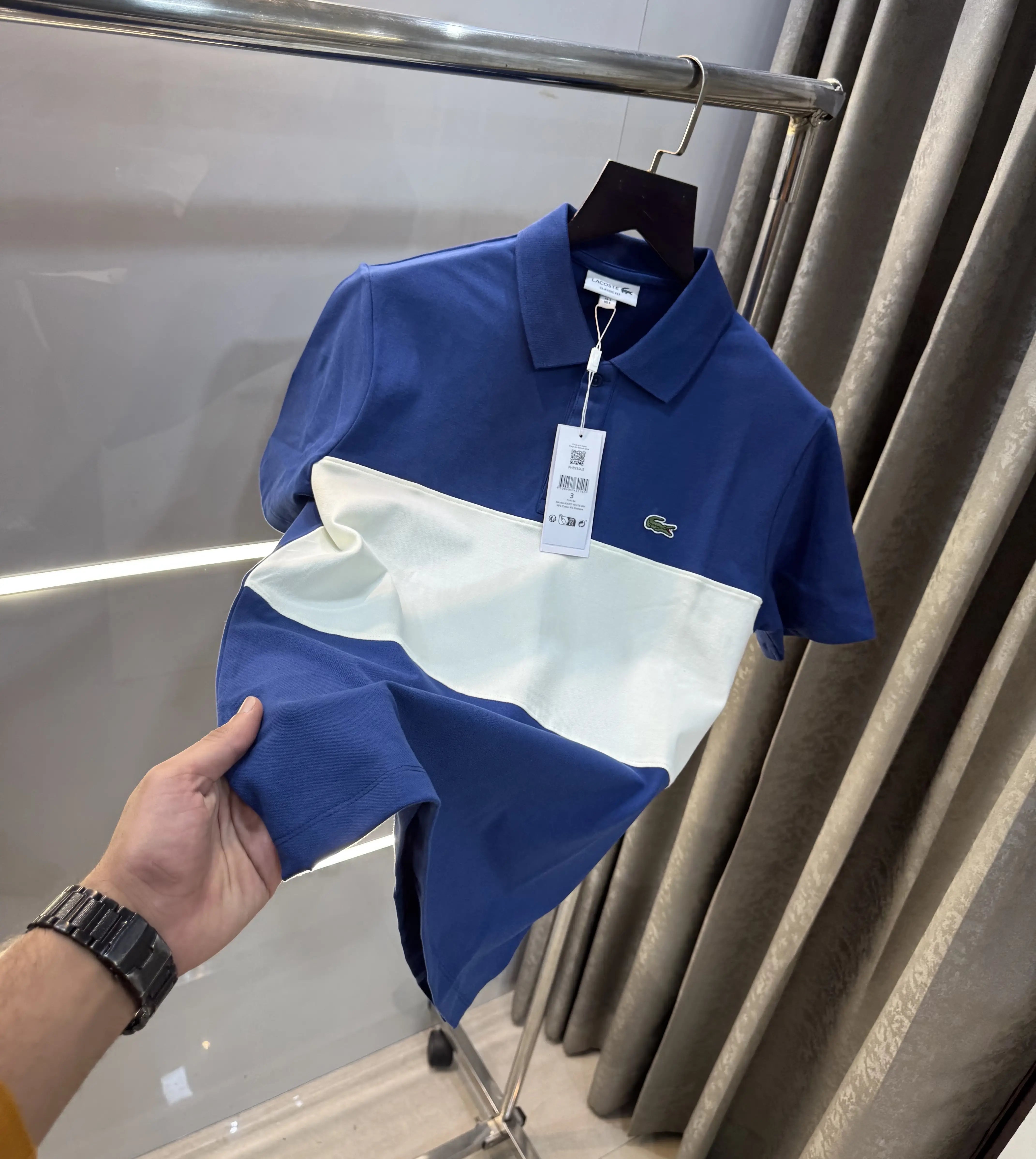 Lacost e White Blue Premium Polo T-Shirt Secondary image