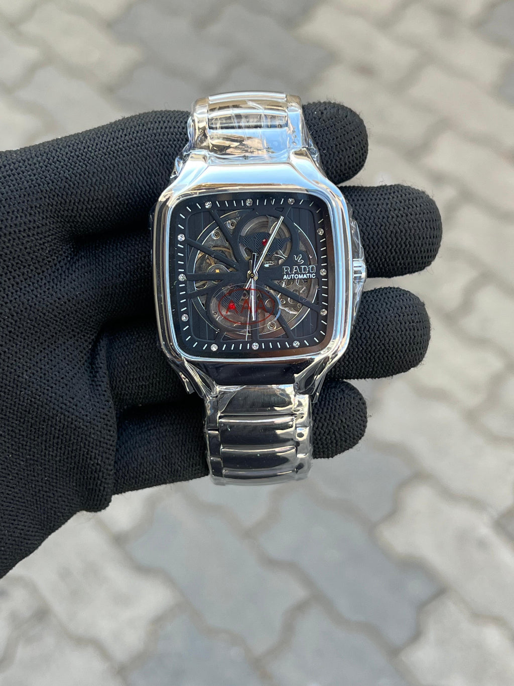 Rad_o Square Silver Black