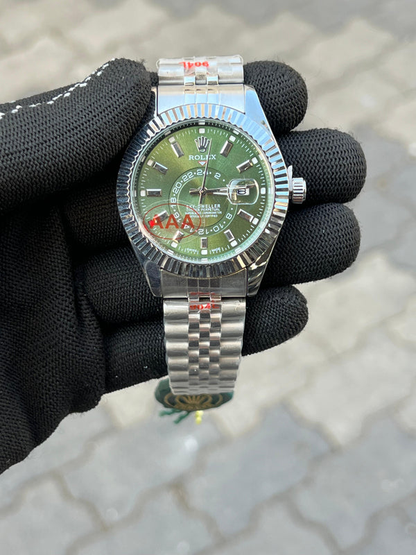 Role_x Sky Dweller Silver Green
