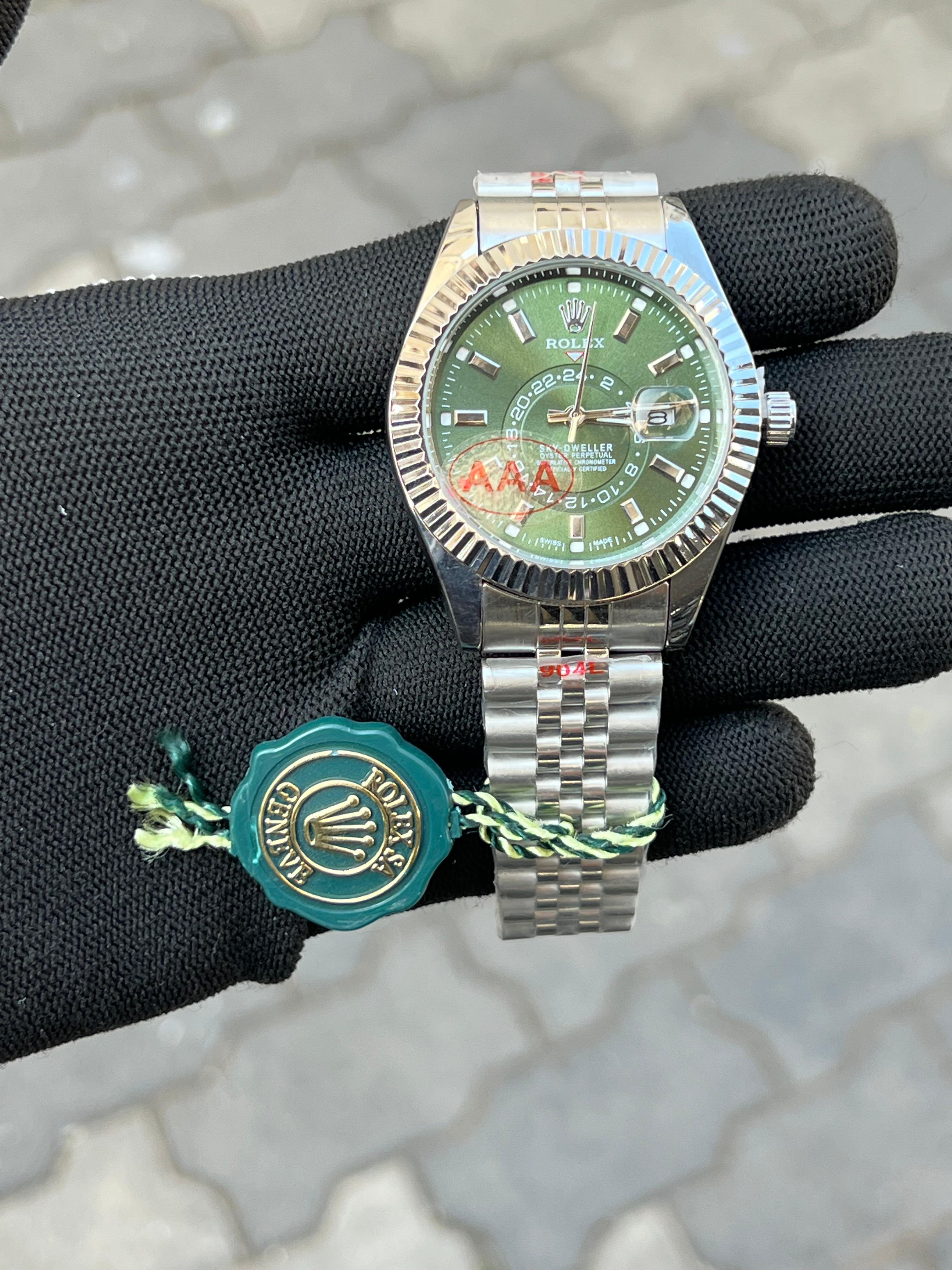 Role_x Sky Dweller Silver Green