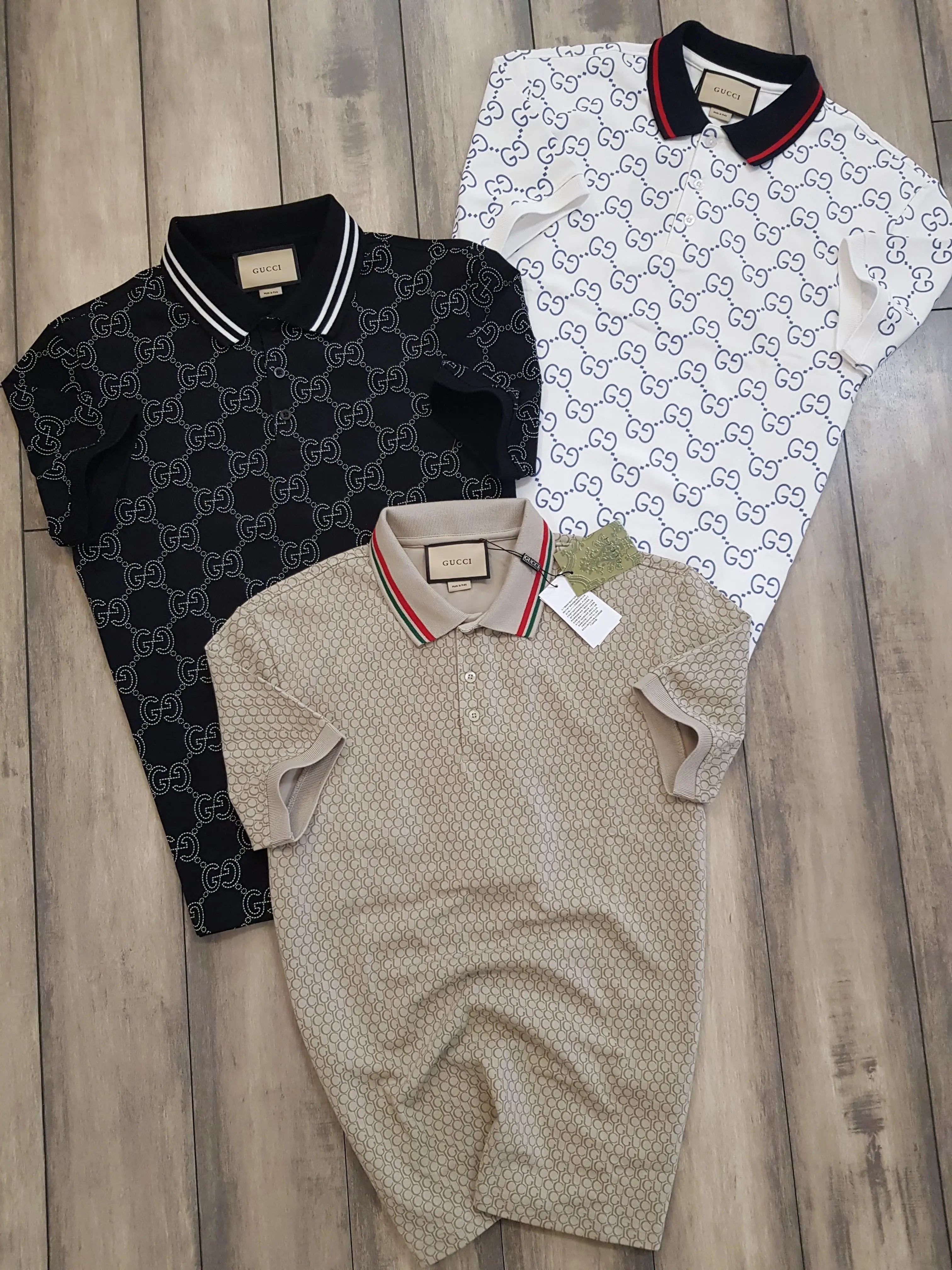 Gucc i Black Collar Look Imported Polo T-Shirt