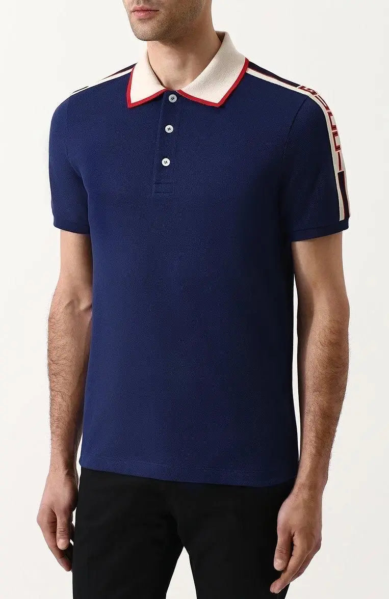 Gucc i P.blue Collar Look Imported Polo T-Shirt