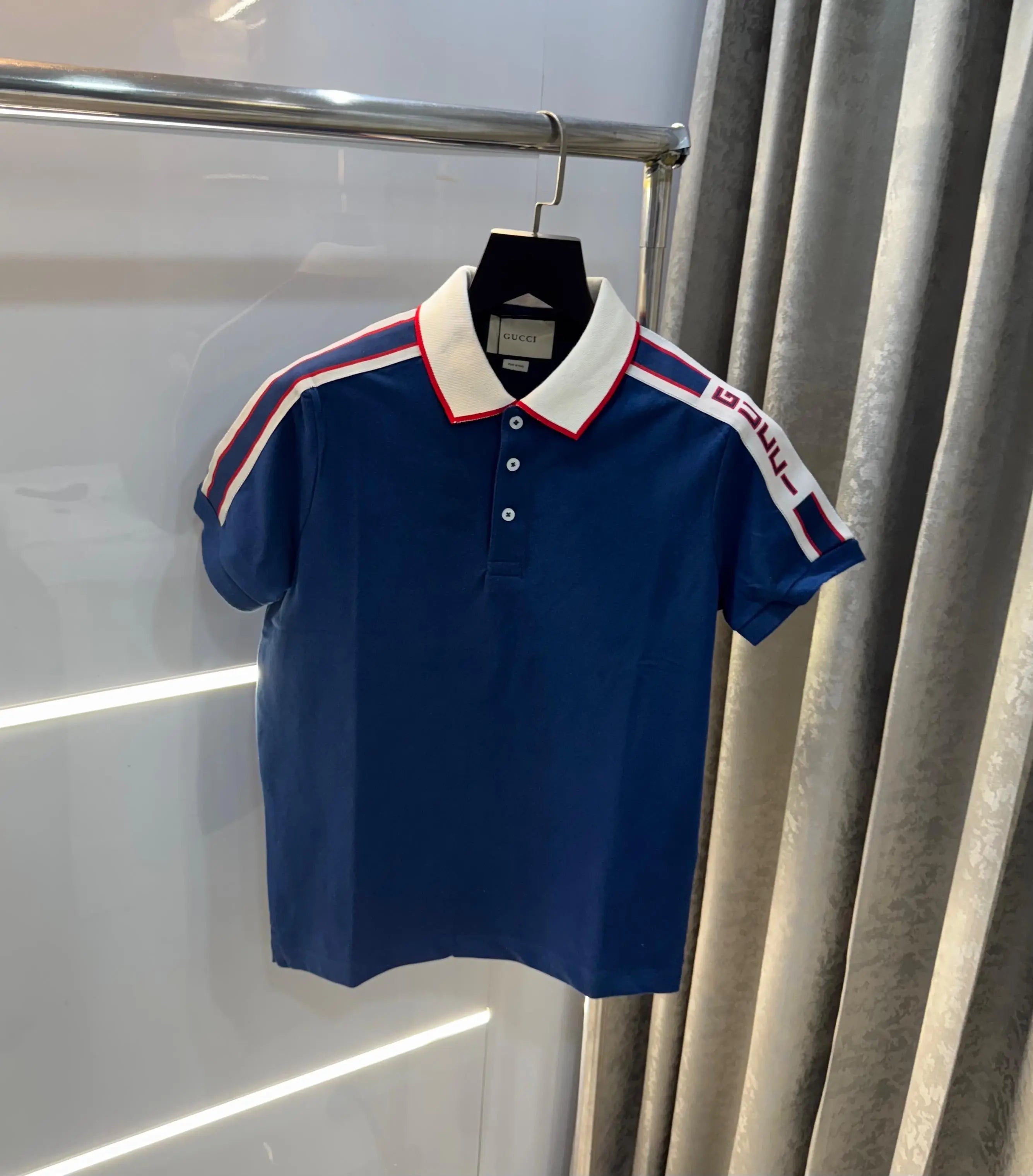 Gucc i P.blue Collar Look Imported Polo T-Shirt