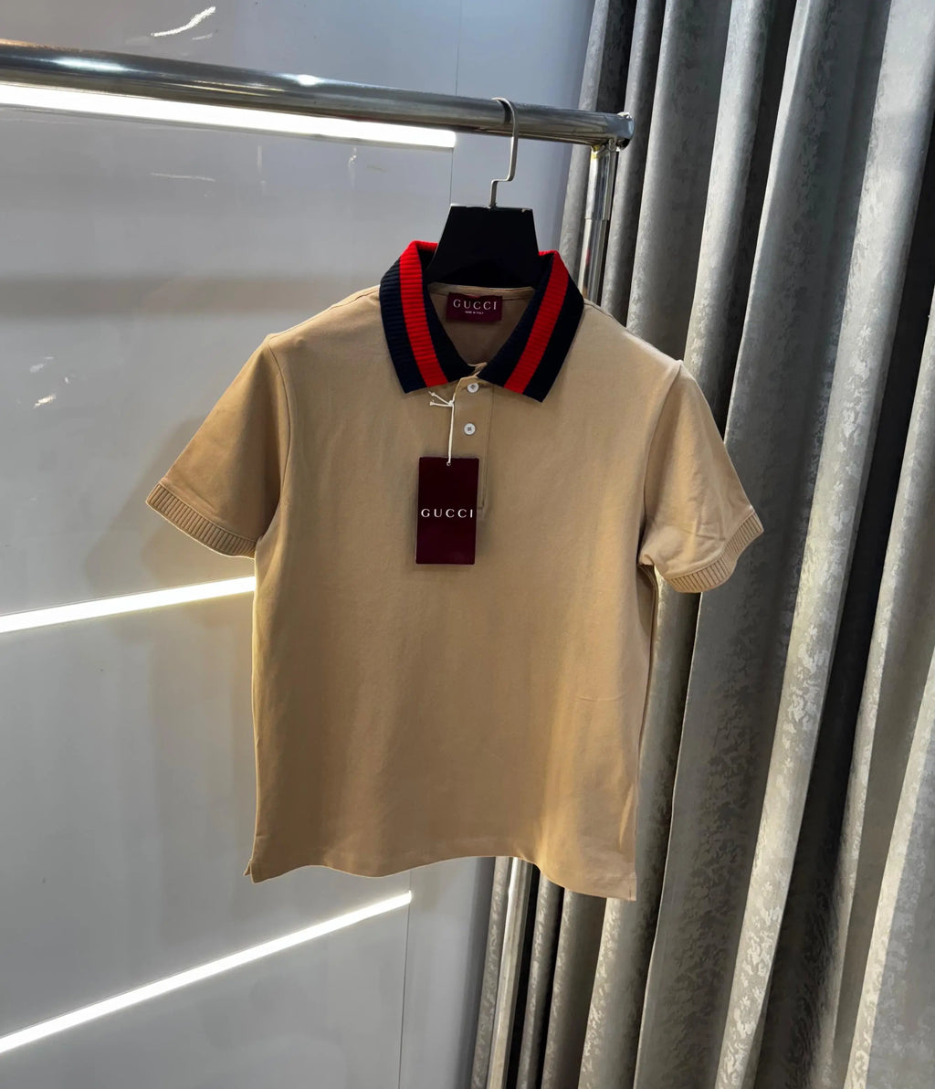 Gucc i Baige Collar Look Imported Polo T-Shirt
