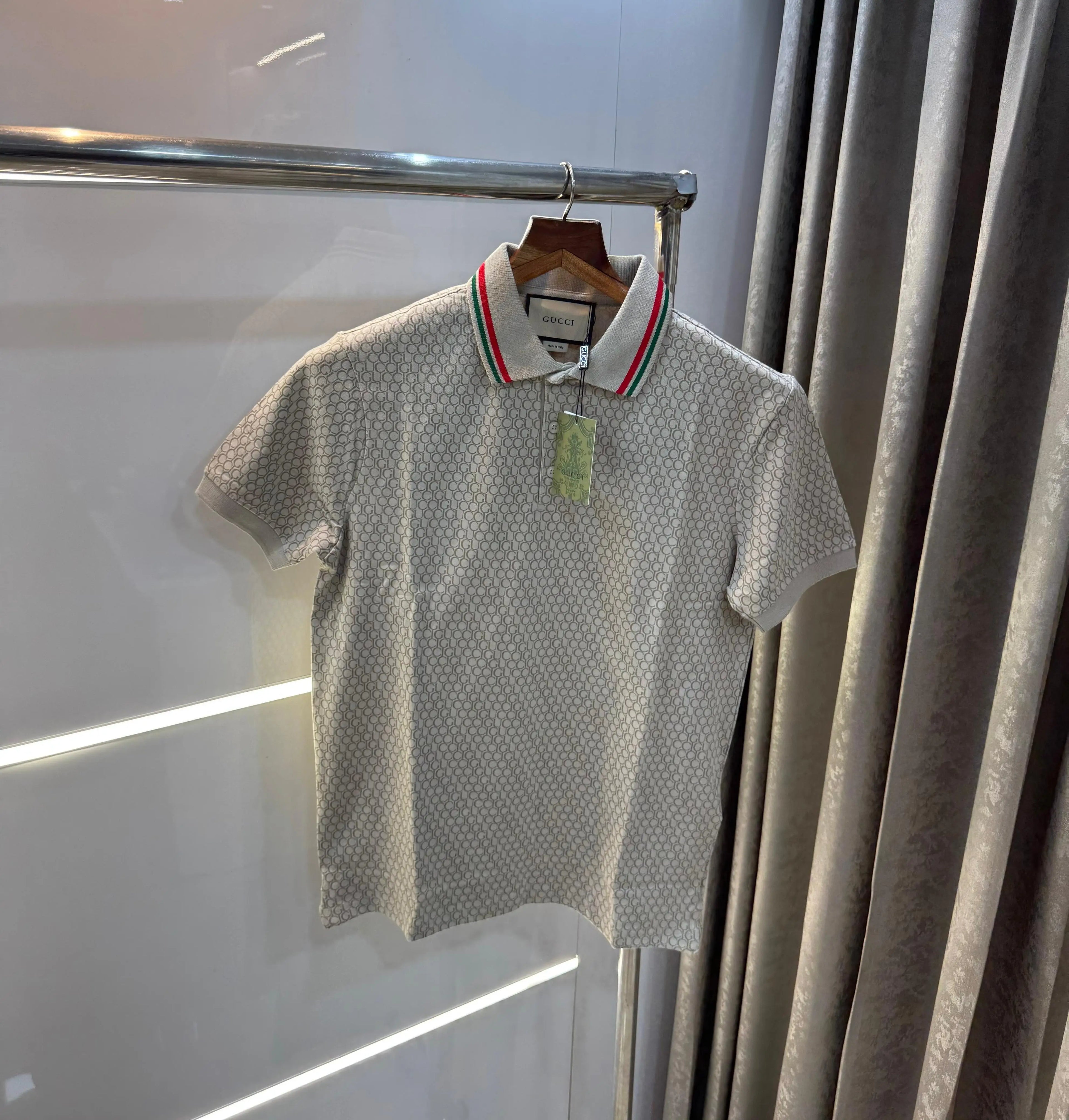 Gucc i Baige Collar Look Imported Polo T-Shirt