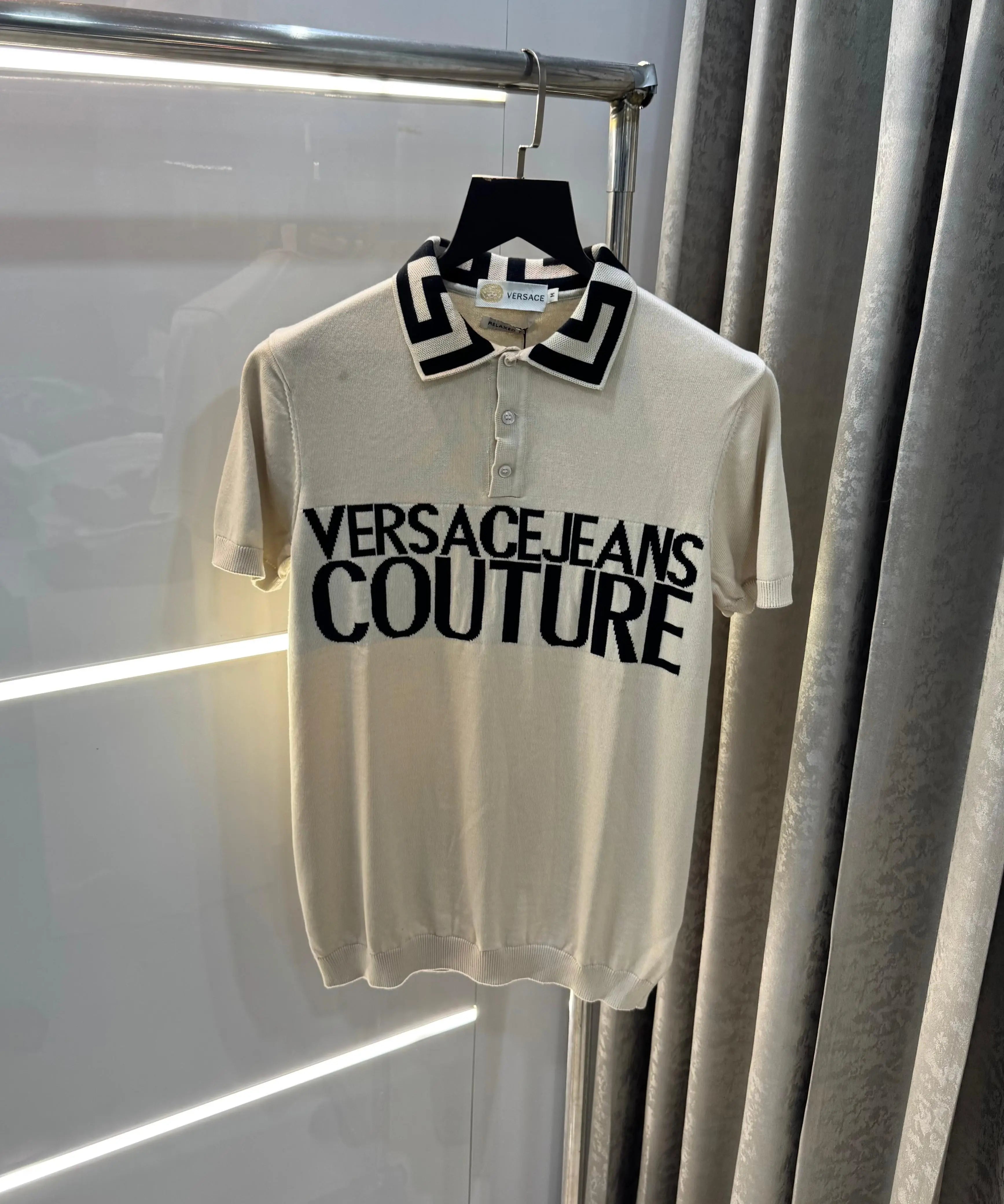 Versac e couture  Beige Designer Imported Knitted T-Shirt
