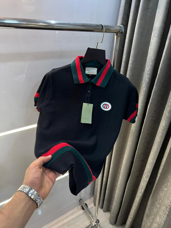Gucc i Black collar Look Imported Polo T-Shirt