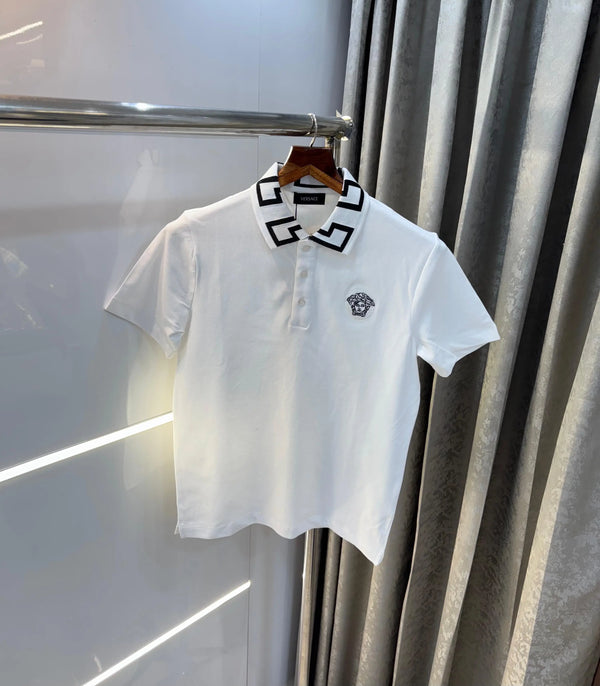 Versac e Couture White Collar Logo Imported Polo T-Shirt
