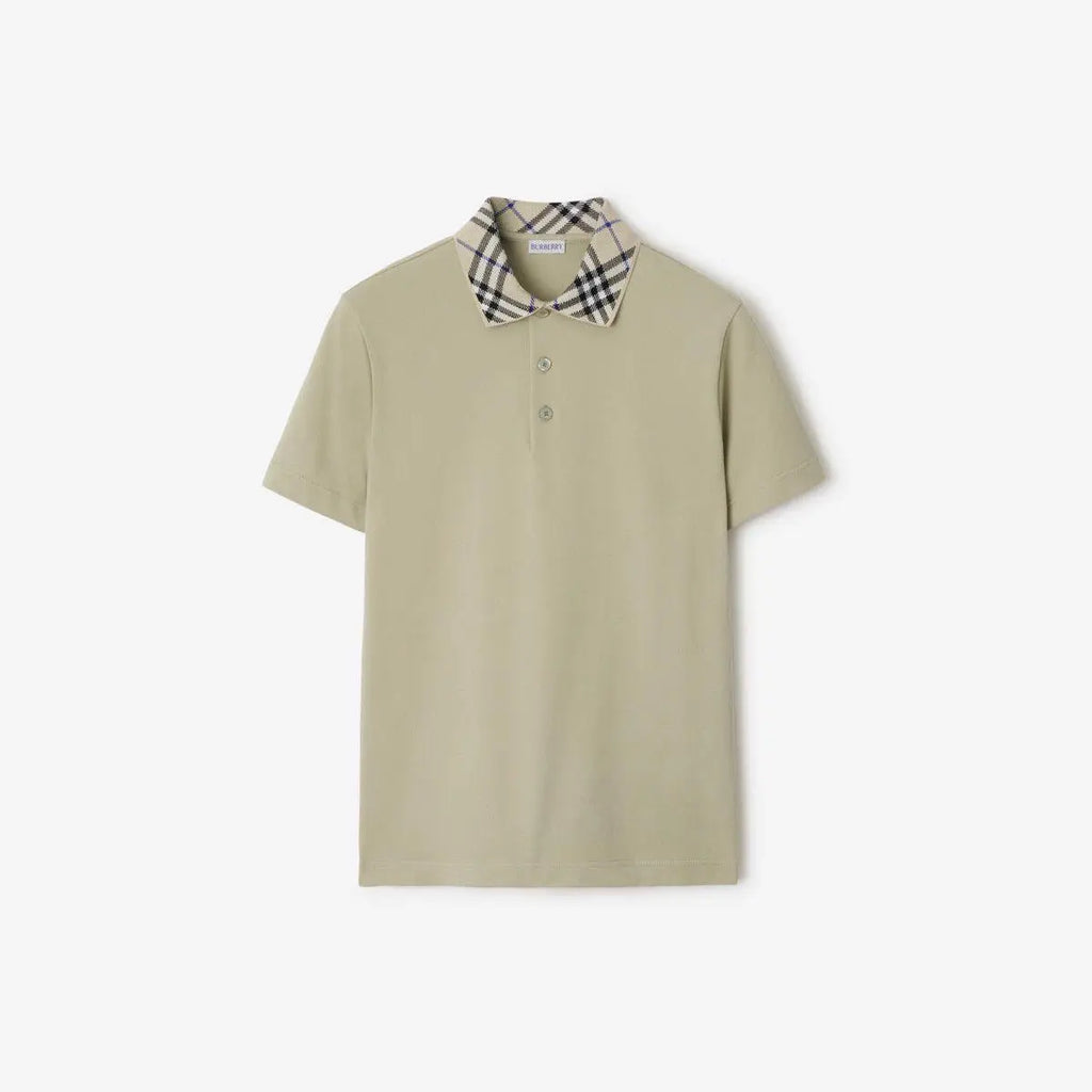 Burberr y Baige Collar Look Premium Classic Polo T-Shirt