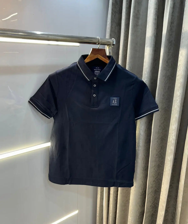 Arman i Exchange Navy Blue Patch Logo Premium Polo T-Shirt