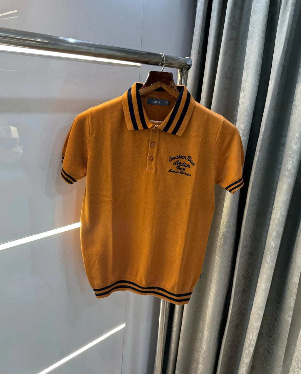 Christian Dio r Brown Knitted Imported Polo T-Shirt